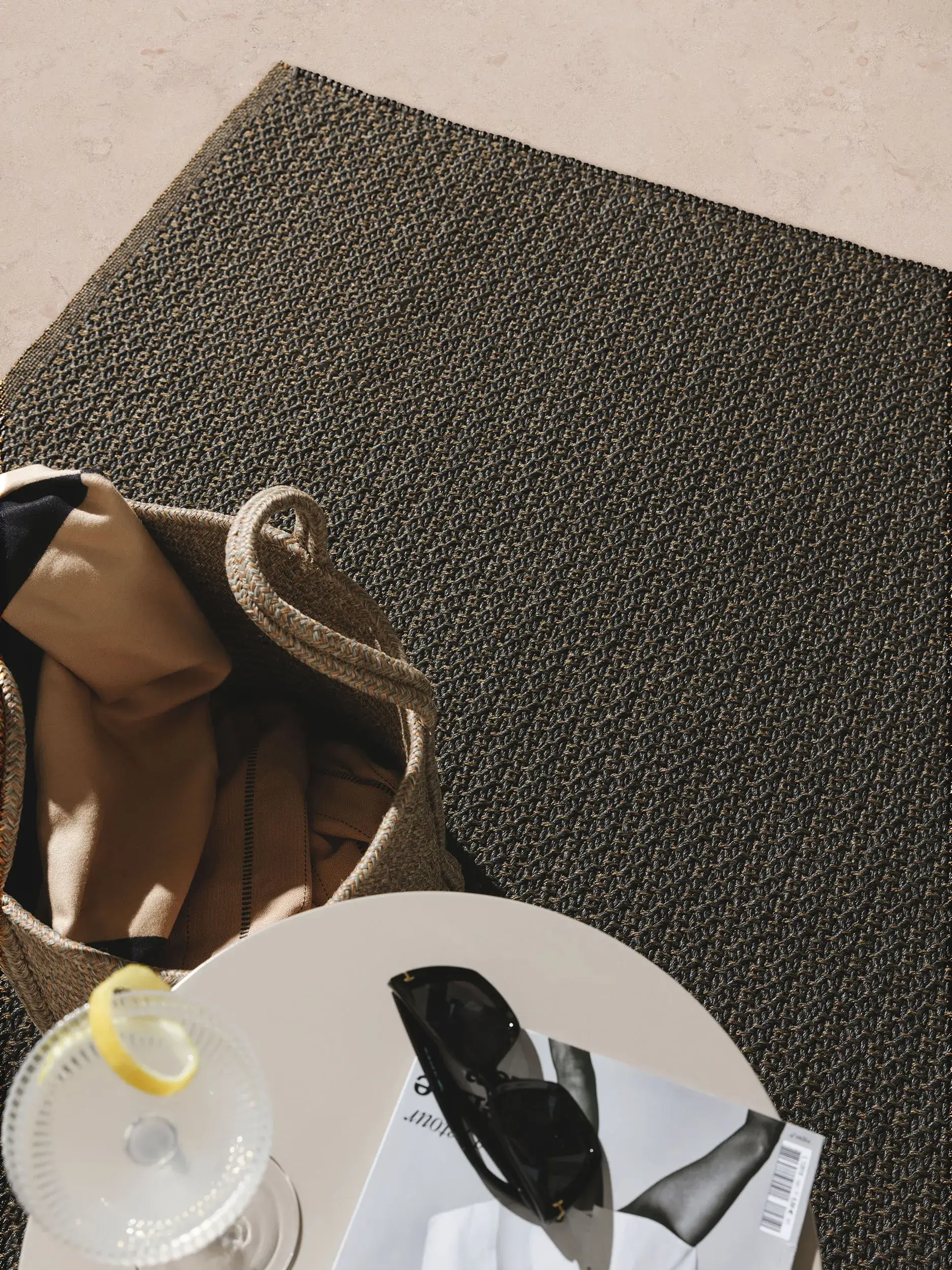 Teppich aus 100% Polypropylen in Grau mit 100% Polypropylen hohem Flor von benuta Finest