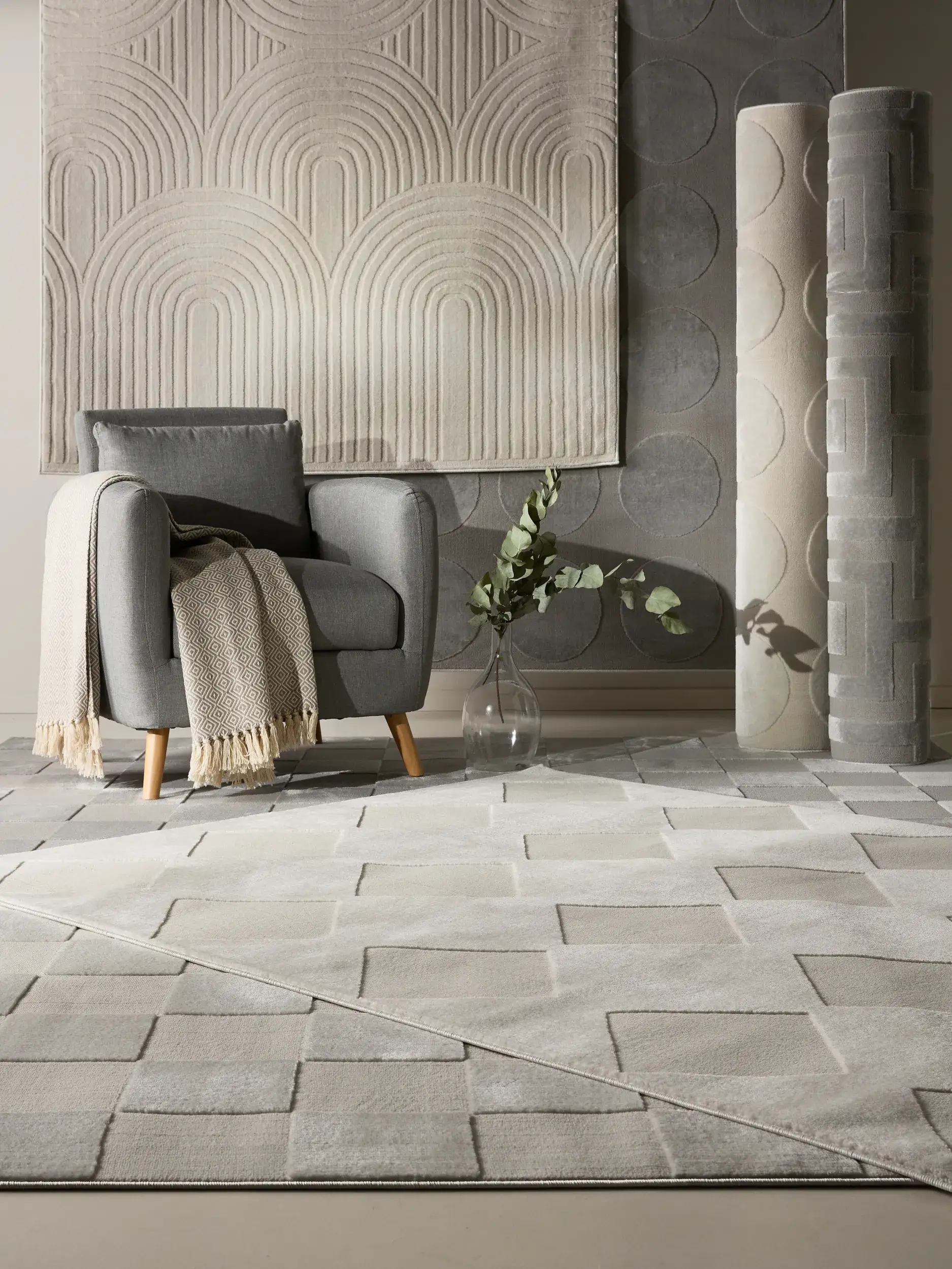 Teppe av 60% Polyester, 40% Polypropylen i Beige med 60% Polyester, 40% Polypropylen høy lugg fra benuta Basic