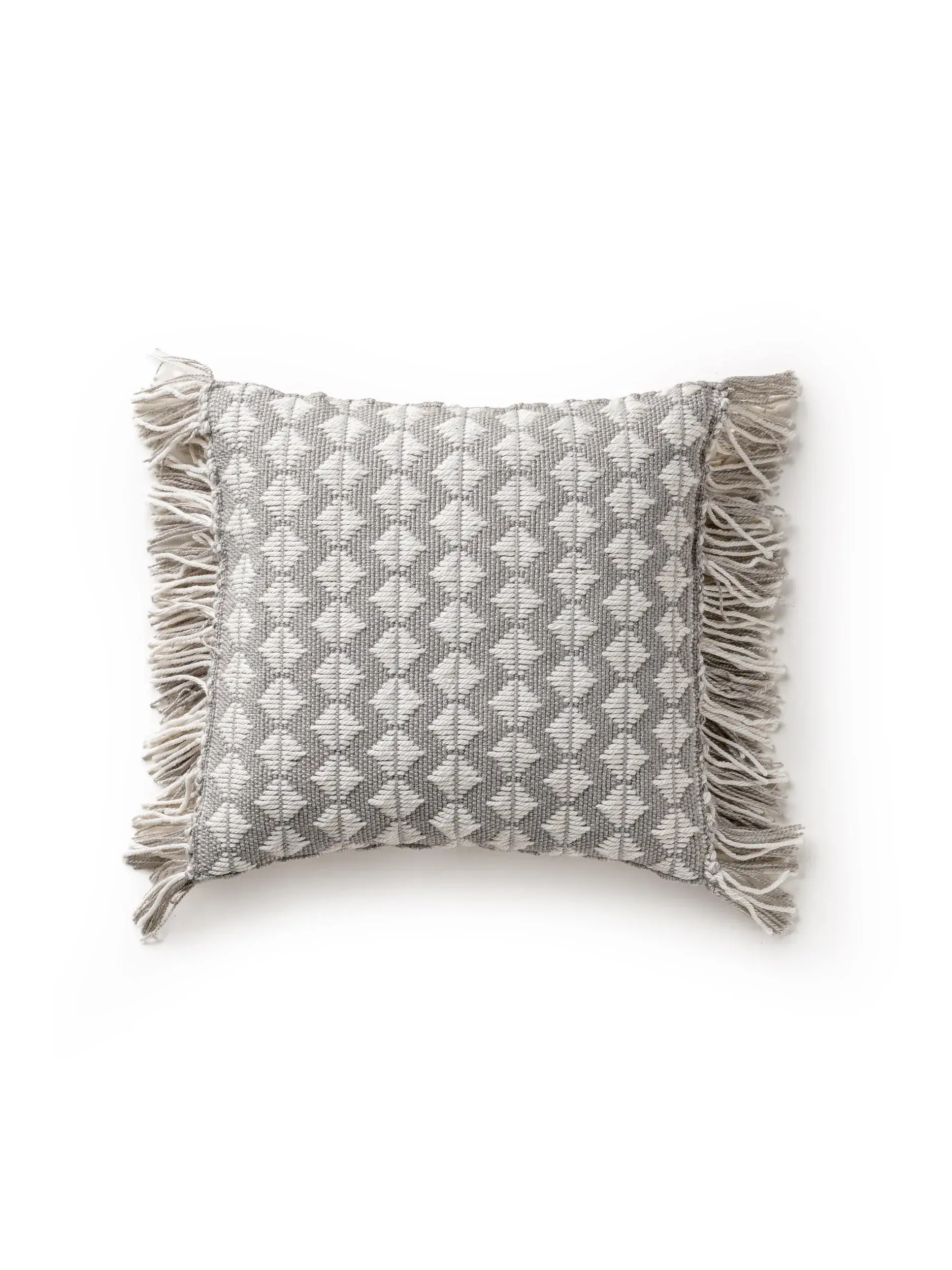 In- & Outdoor Kissen Morty Grau im Design Geometrisch aus 100% Polyester (recyceltes PET) von benuta Pure