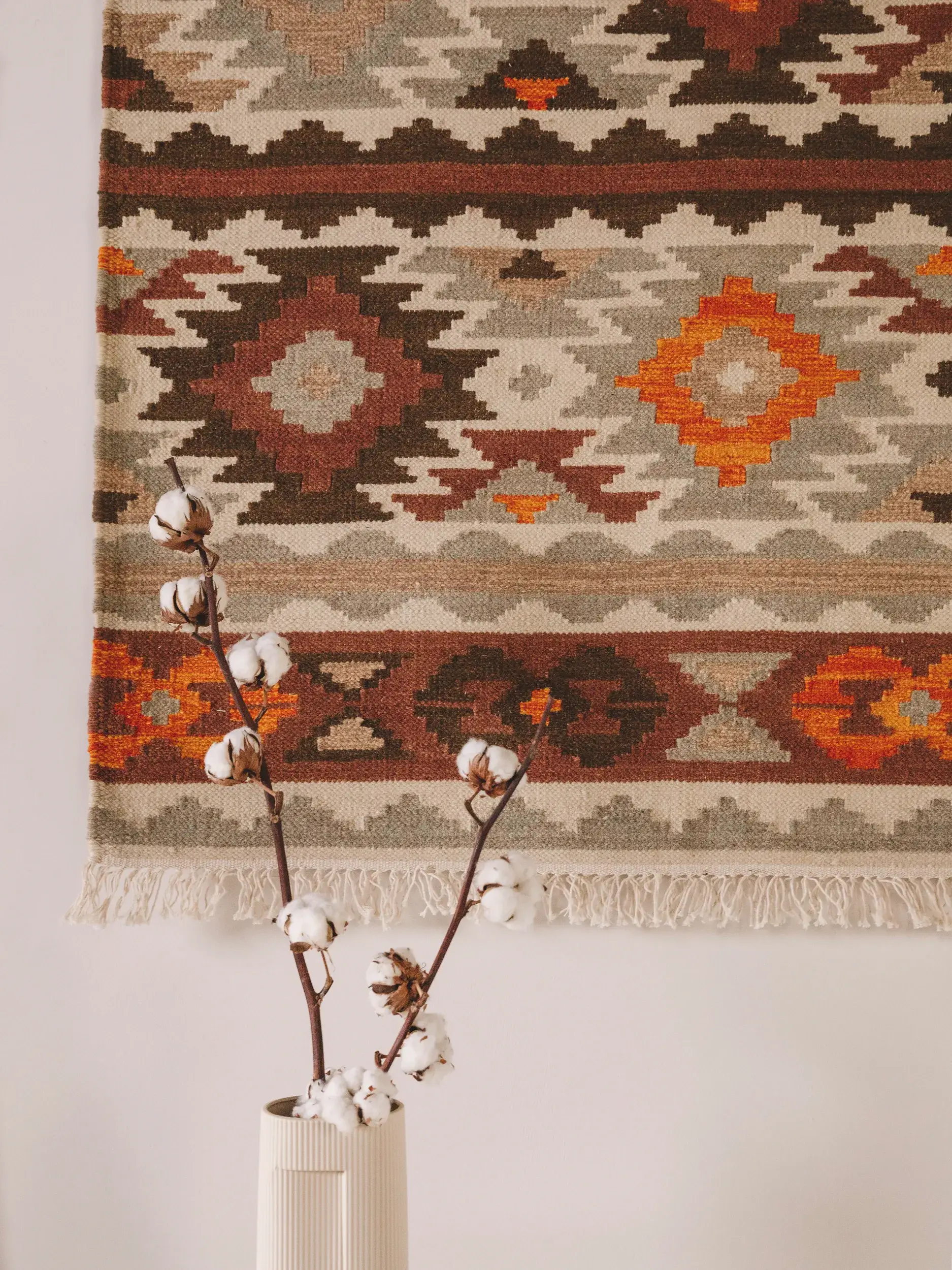 Teppich aus 90% Wolle, 10% Baumwolle in Multicolor mit 90% Wolle, 10% Baumwolle hohem Flor von benuta Pure