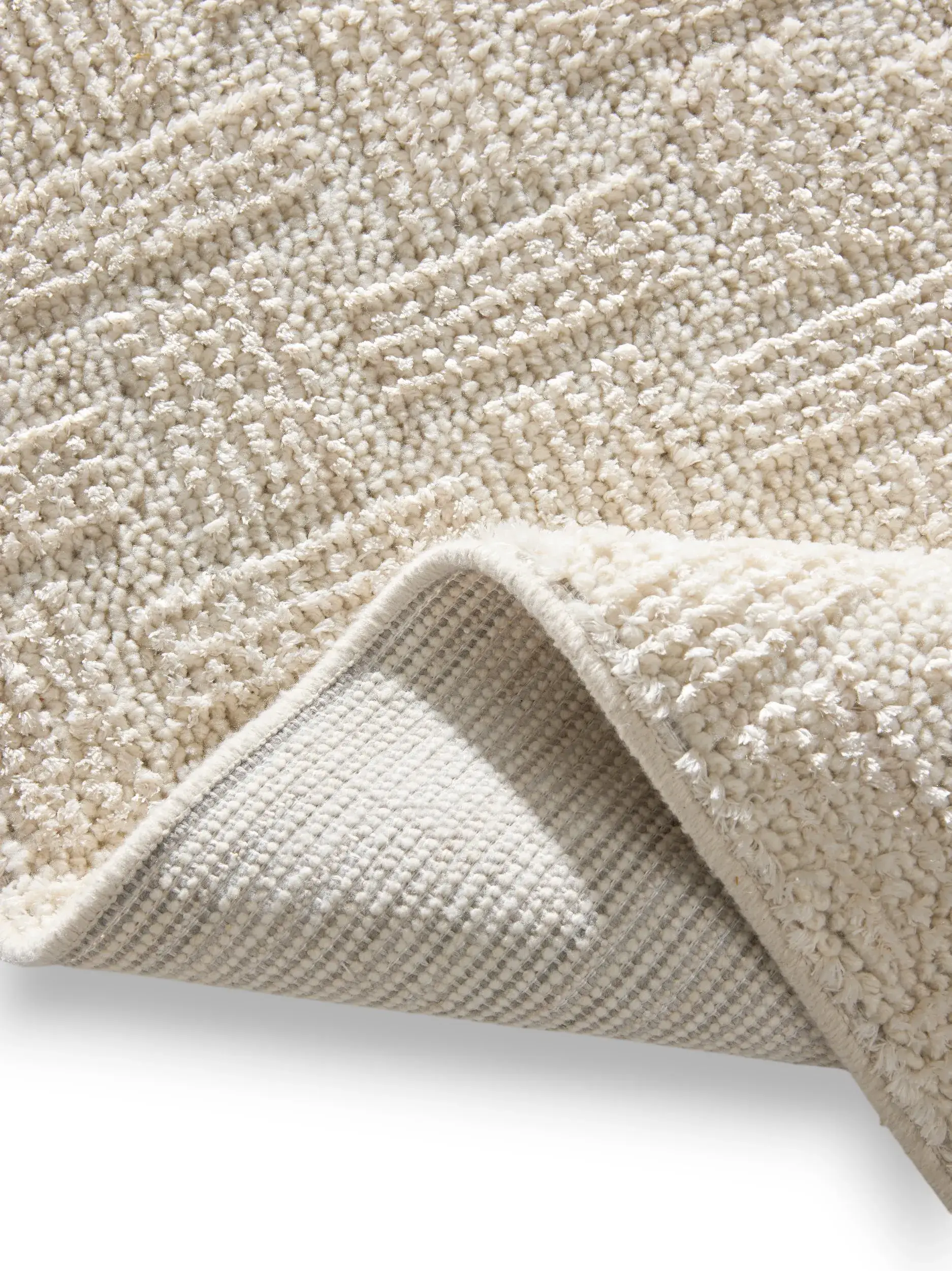 Tapijt van 100% Polyester in Wit met een 100% Polyester hoge pool van benuta nest