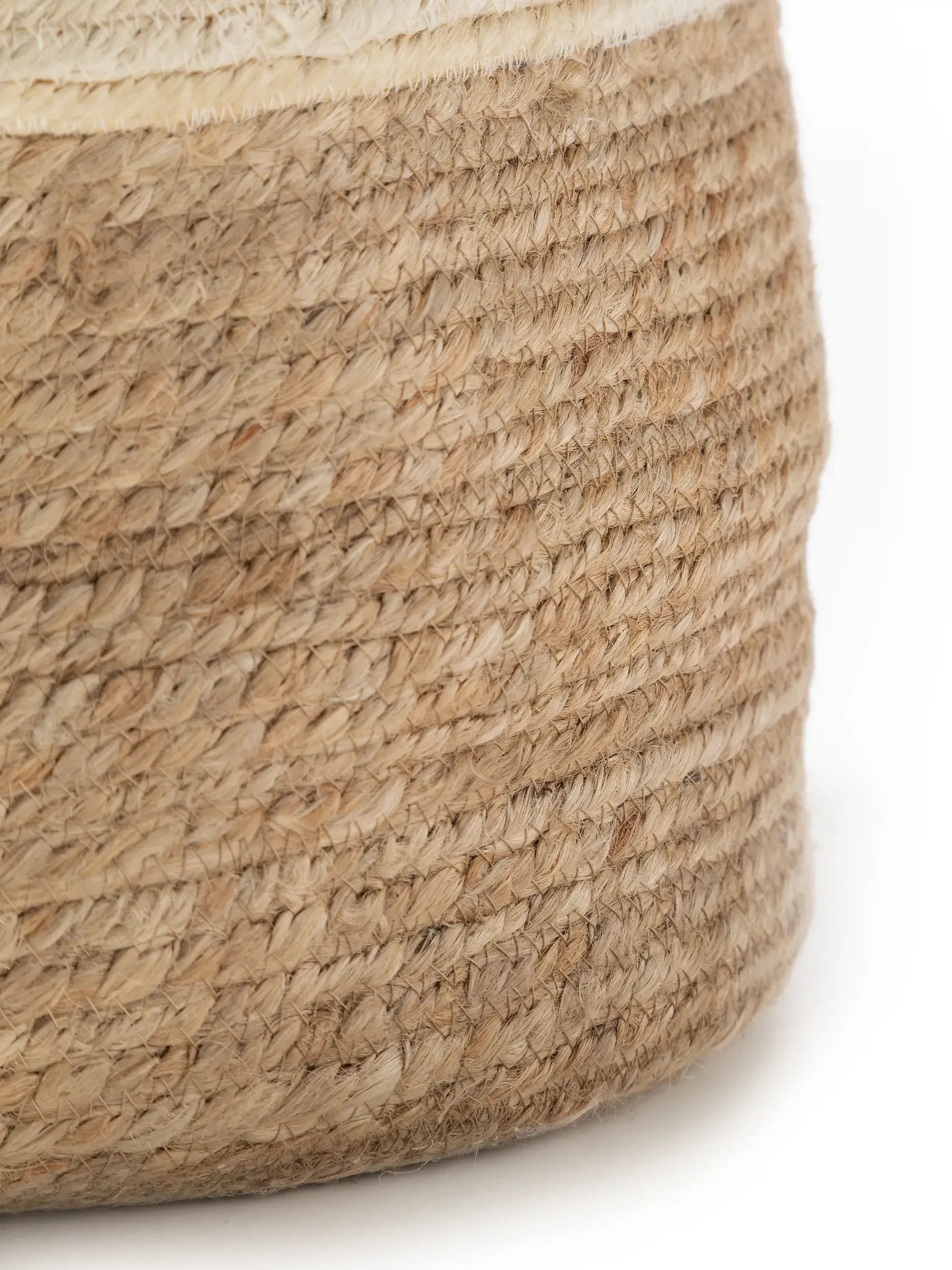 Korguppsättning (3 delar) Aylin Creme/Beige med Enfärgad-design i 100% Hampa från benuta pure