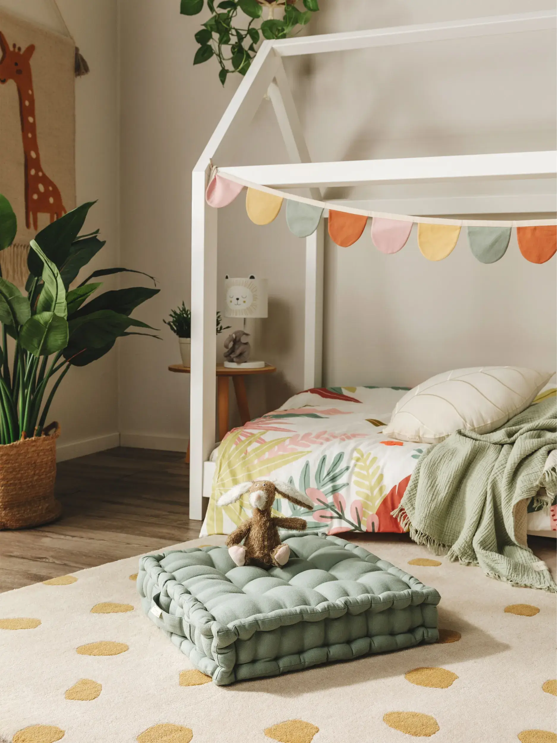 Cuscino da pavimento Bene Verde in Tintaunita-ontwerp van 100% Cotone door Lytte