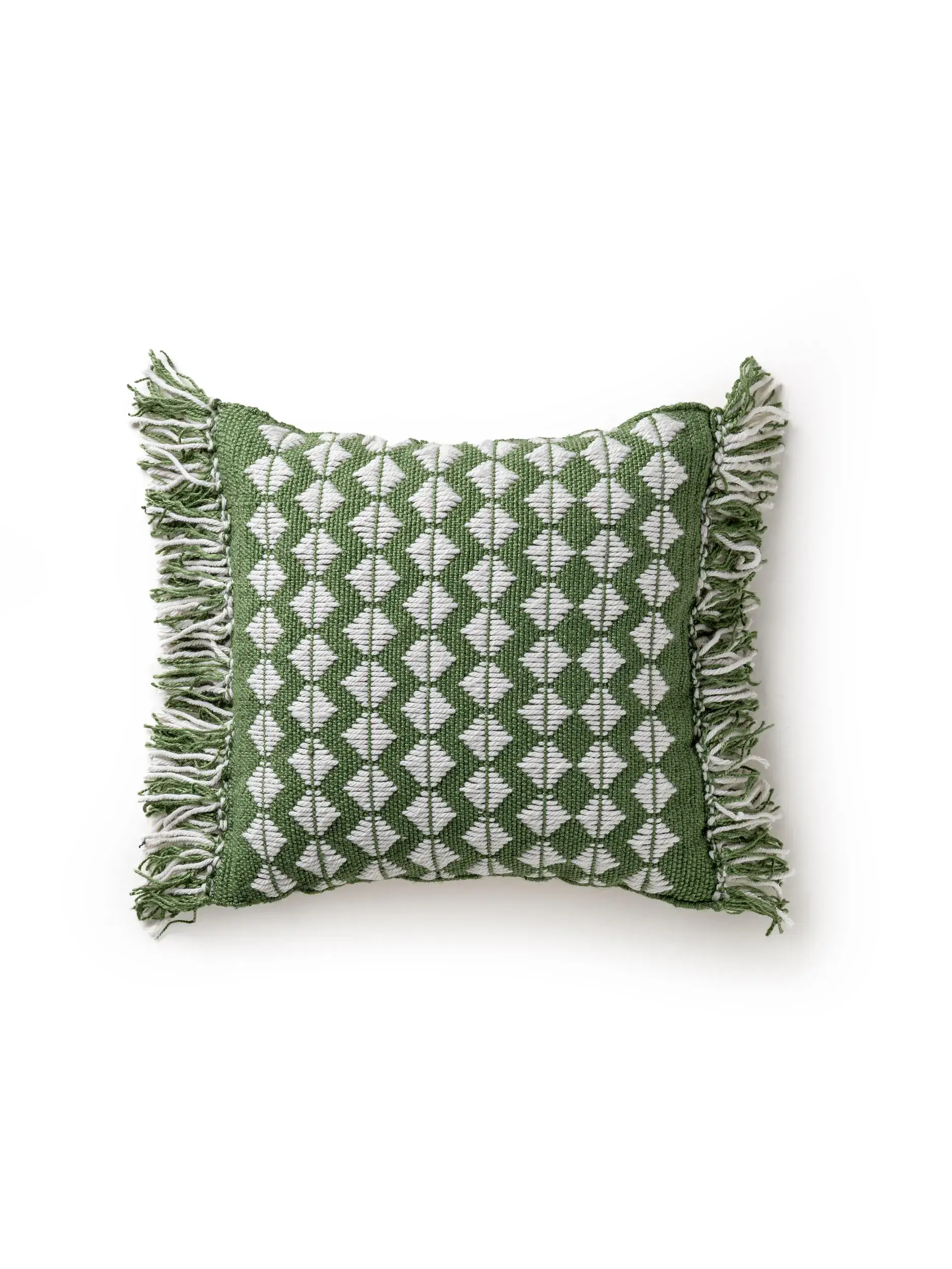 In- & Outdoor Kissen Morty Grün im Design Geometrisch aus 100% Polyester (recyceltes PET) von benuta Pure