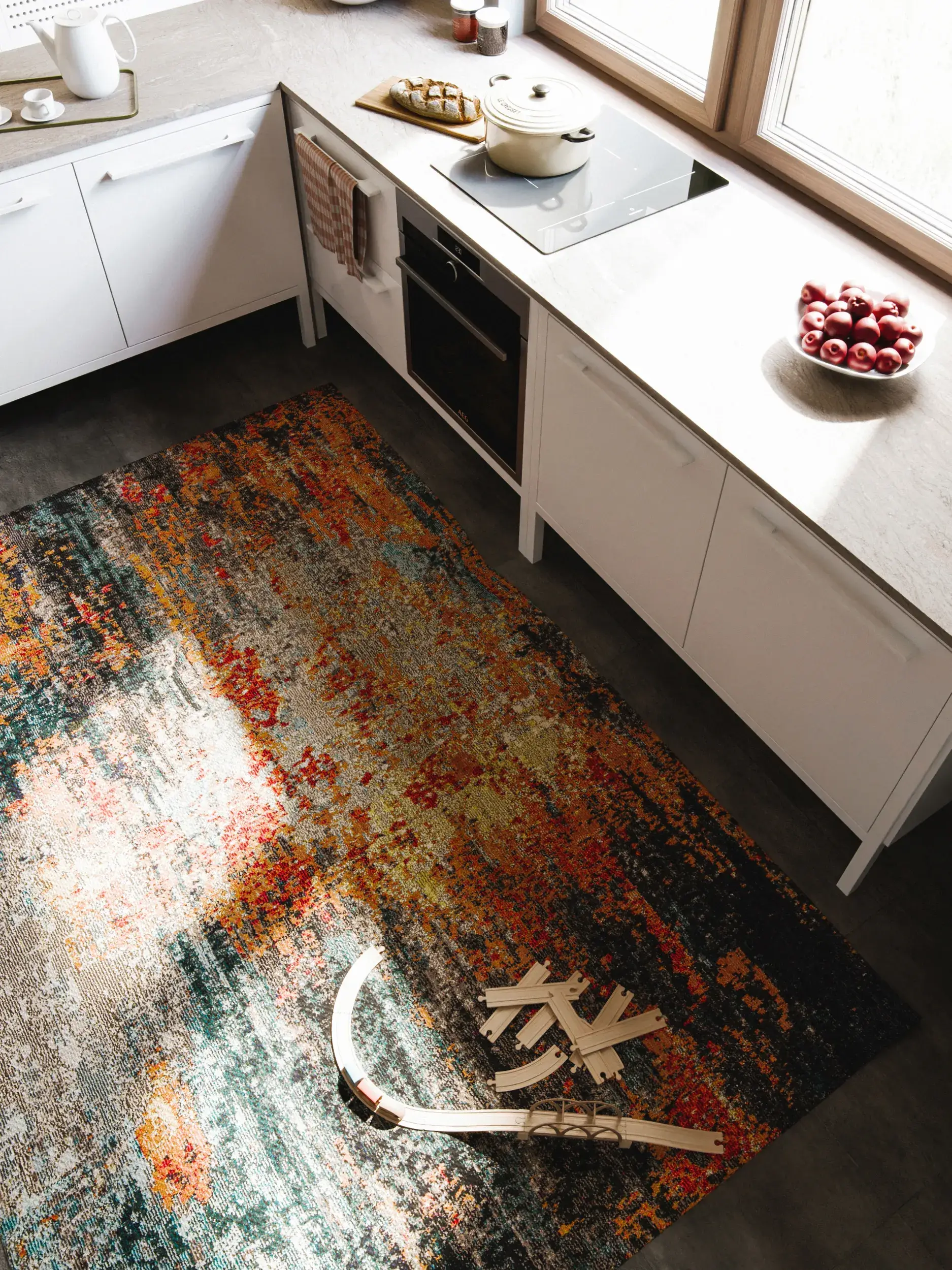 Rug made of 100% Polypropylen in Multicolour with a 100% Polypropylen high pile by benuta Nest