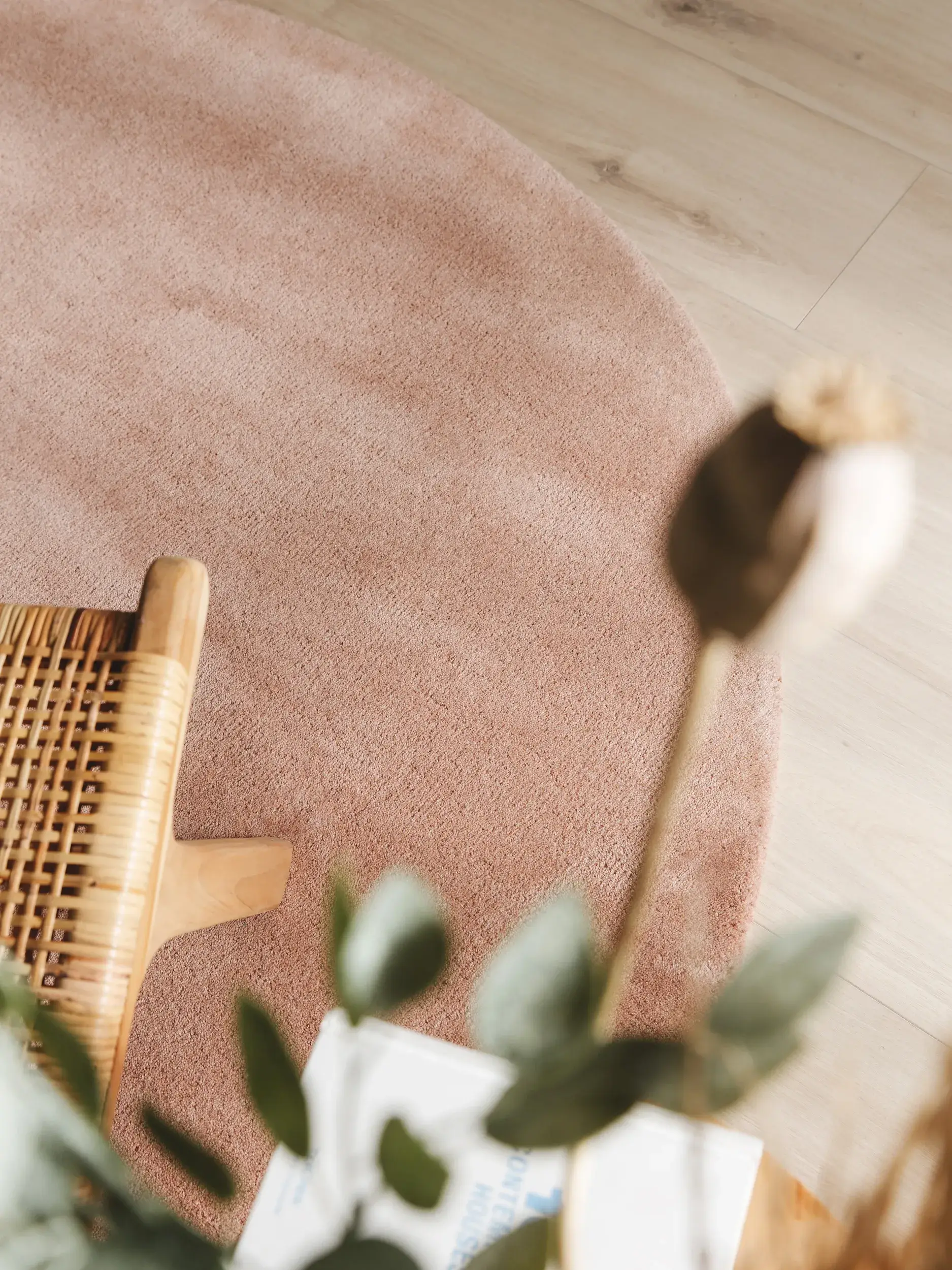 Teppich aus 100% Wolle in Rosa mit 100% Wolle hohem Flor von benuta Nest