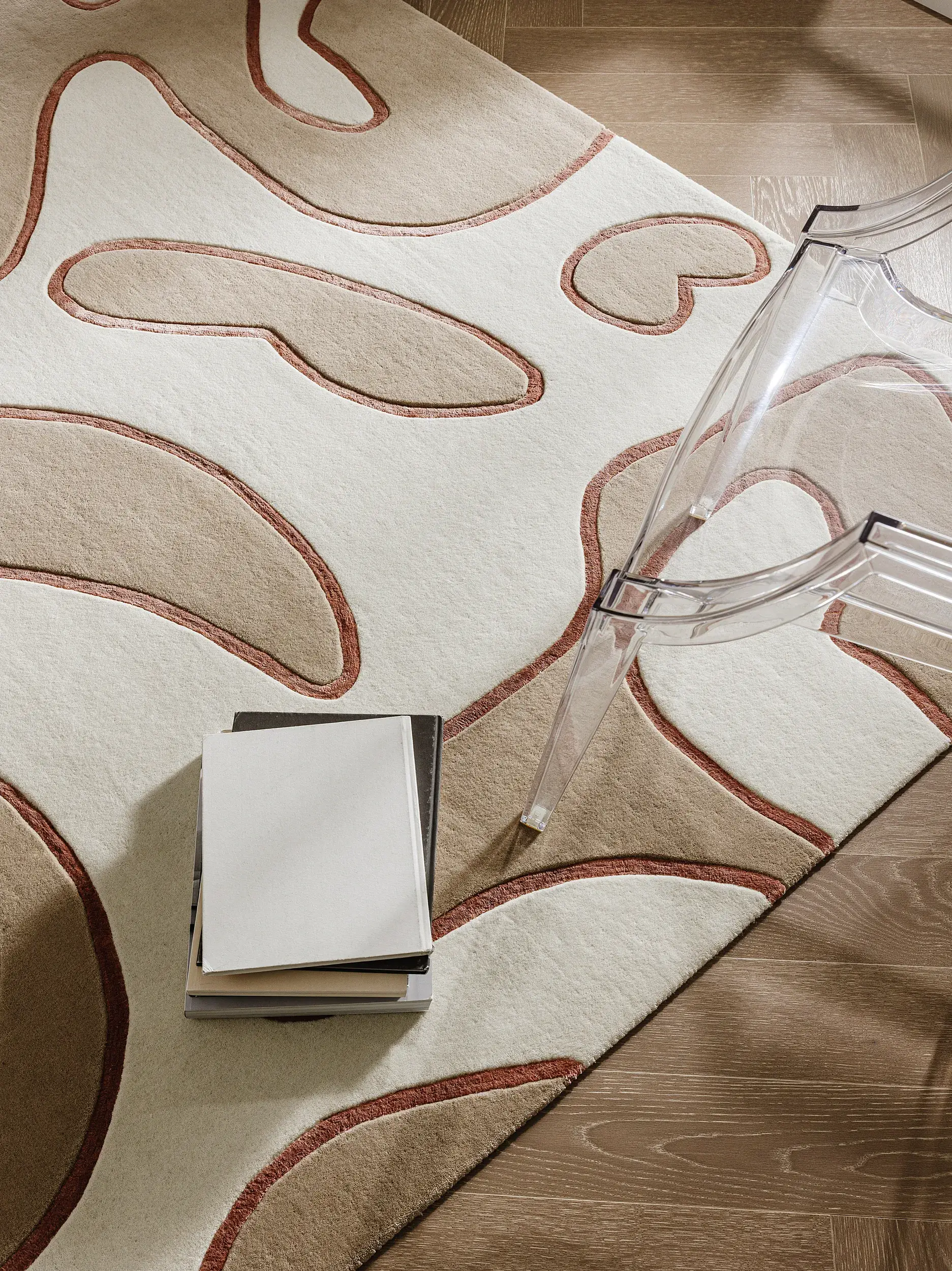 Alfombra de 90% Lana, 10% Lyocell (Tencel™) en Beige con un pelo de {{Placeholder_Pile Height}} de altura de benuta Finest
