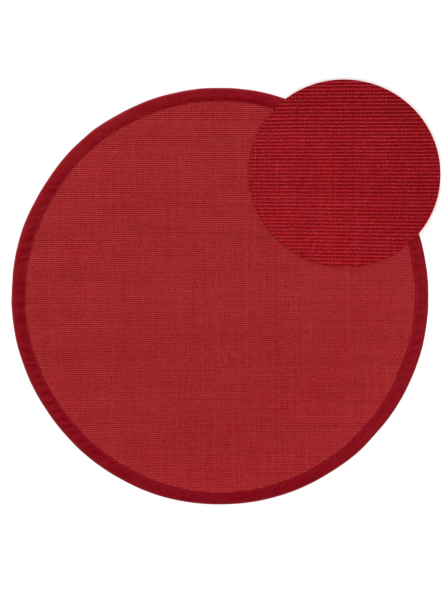 Teppich aus 100% Sisal in Rot mit 100% Sisal hohem Flor von benuta Nest