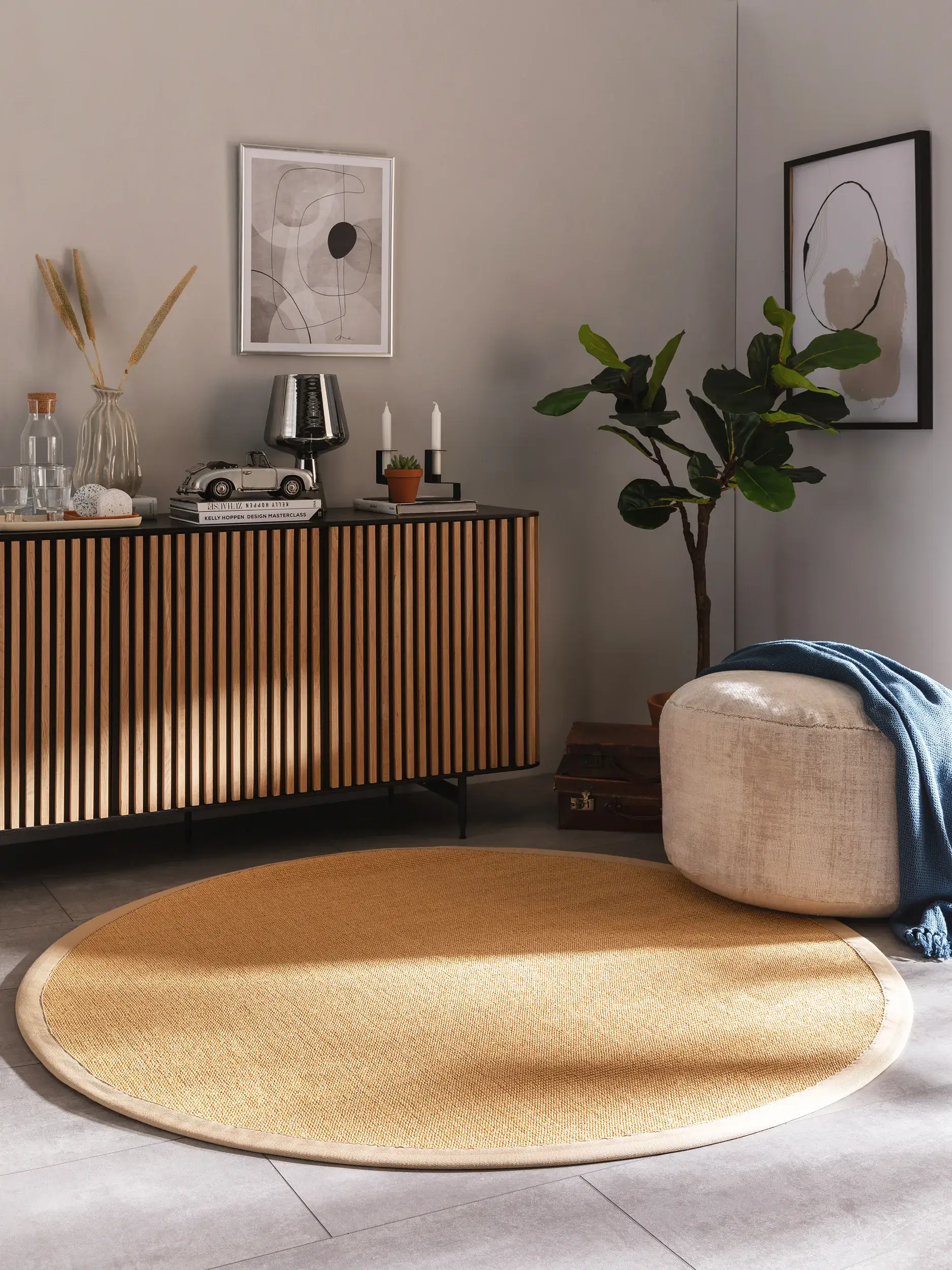 Teppich aus 100% Sisal in Beige mit 100% Sisal hohem Flor von benuta Nest