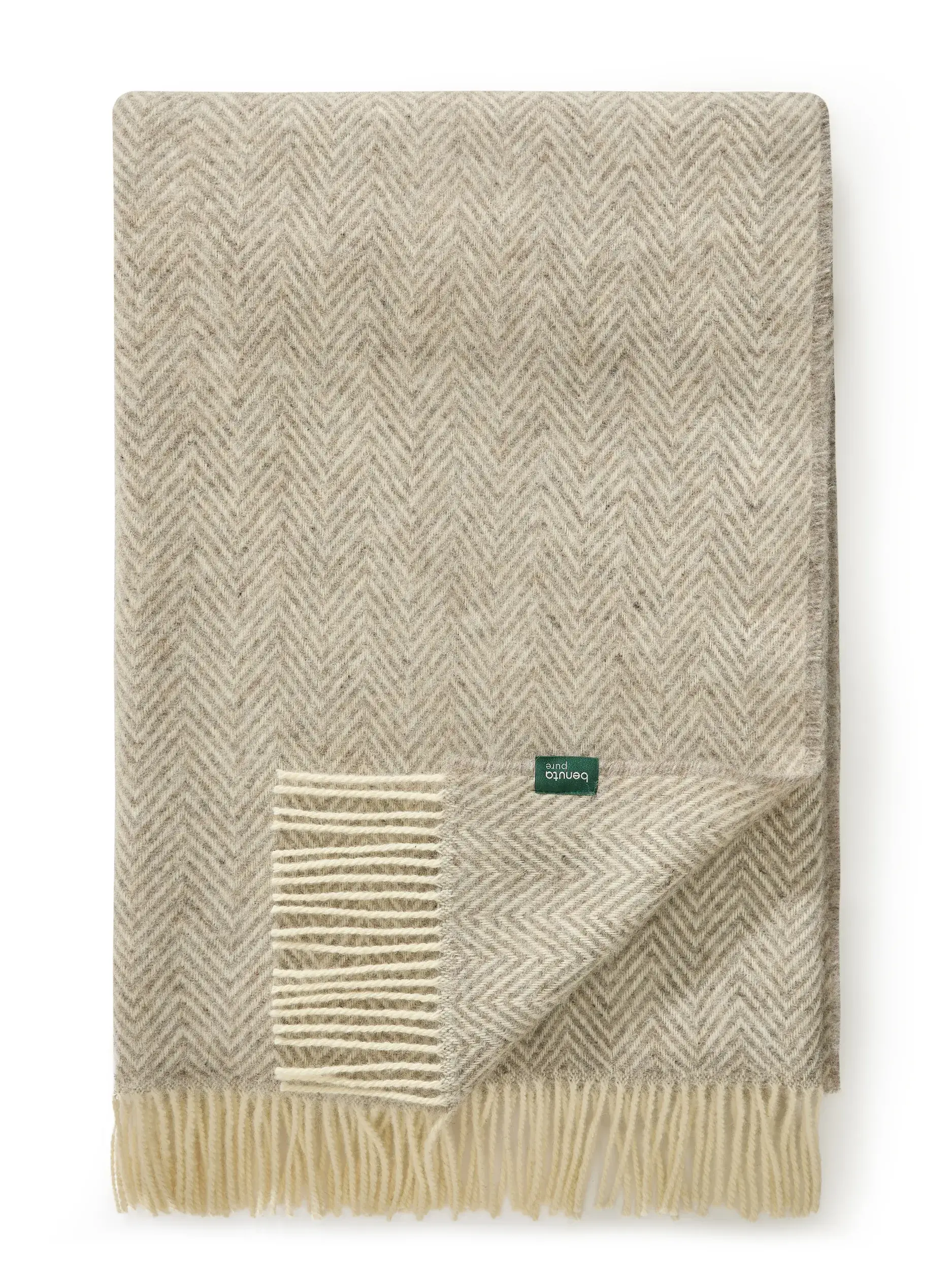 Wolldecke Bianca Grau von benuta Pure