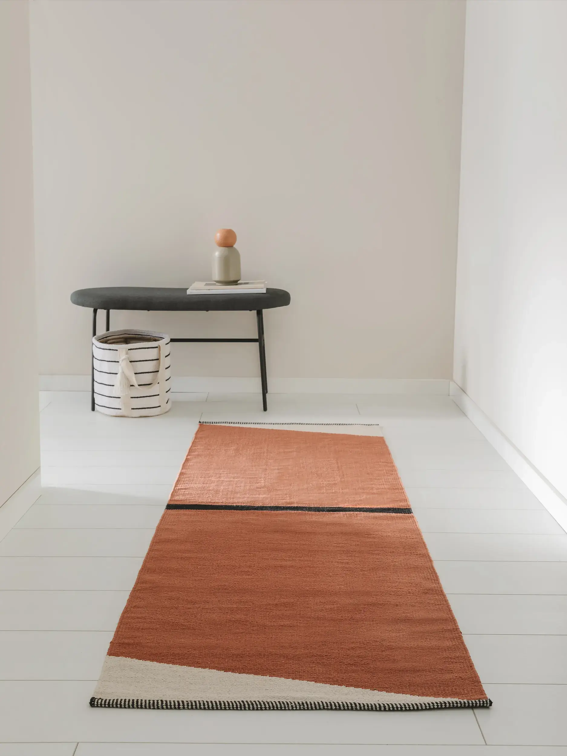 Tapis en 100% Coton en Marron avec une pile de 100% Coton de hauteur de benuta POP