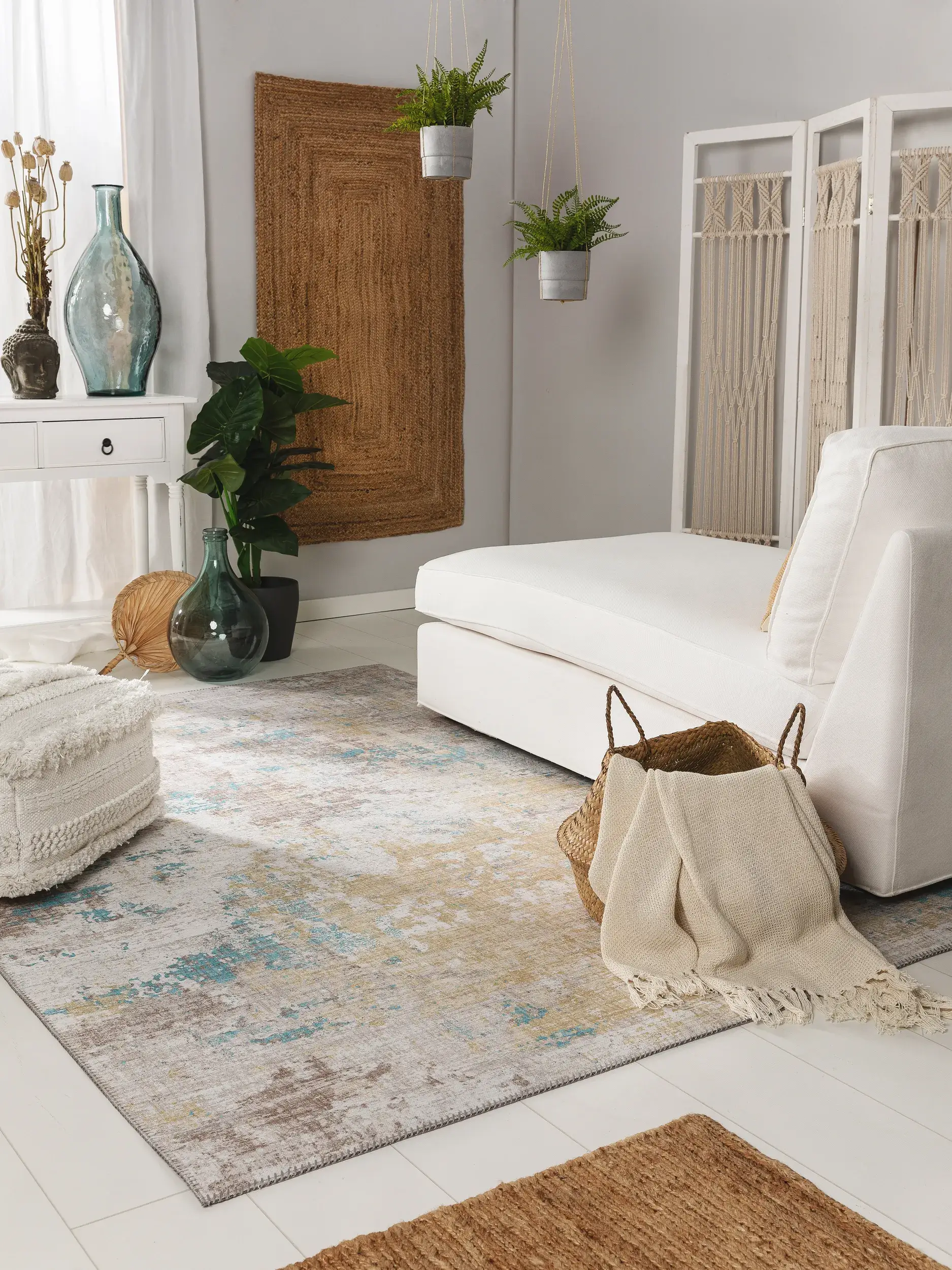 Teppich aus 100% Polyester in Gelb mit 100% Polyester hohem Flor von benuta Pop
