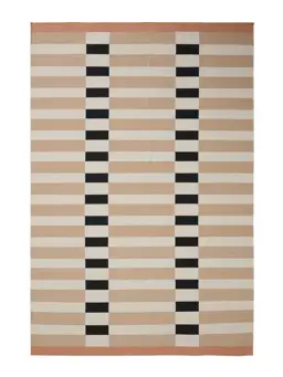 Flachgewebeteppich Judith Beige/Schwarz