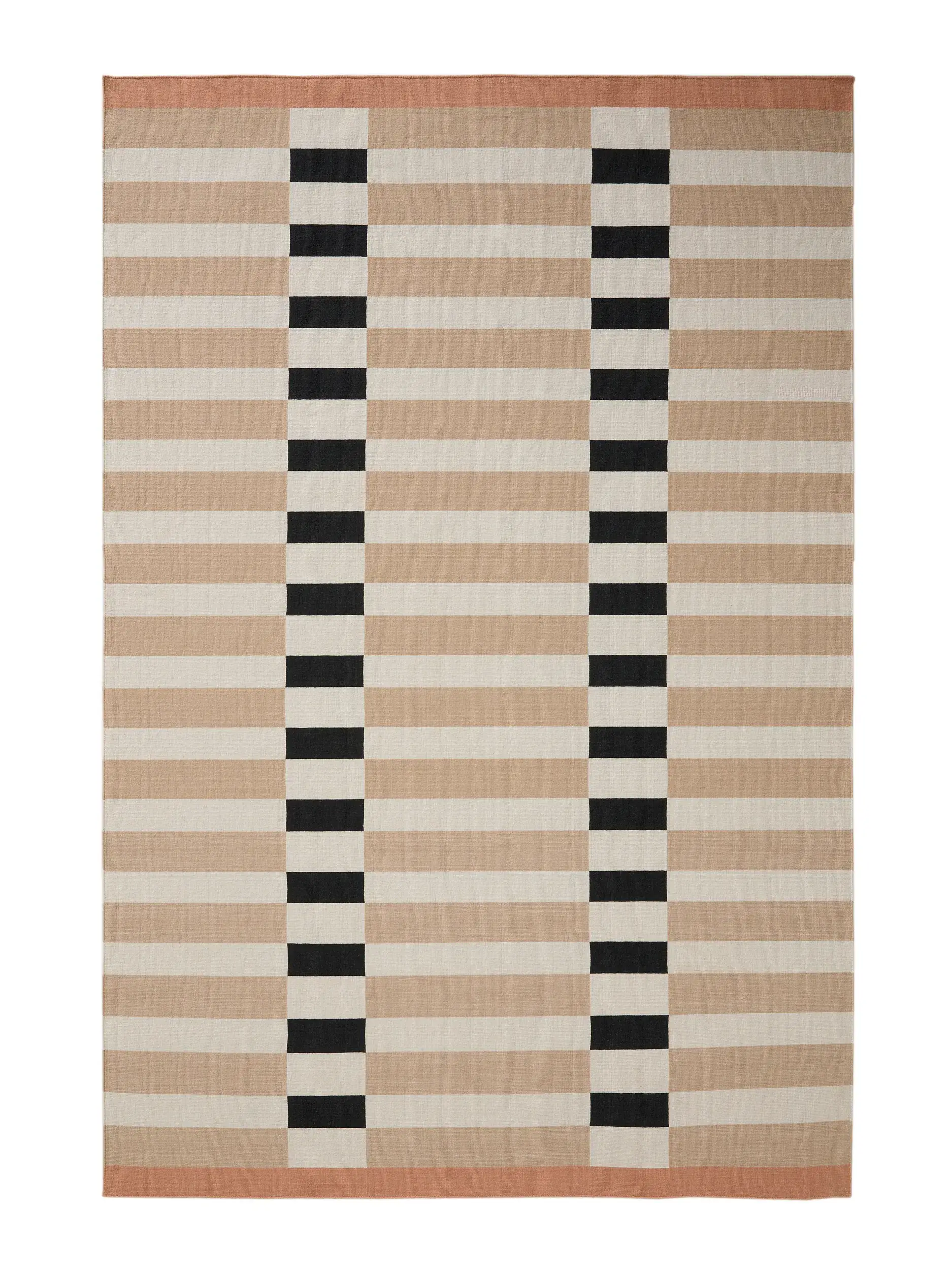 Tappeto a tessitura piatta Judith Beige/Nero di 
