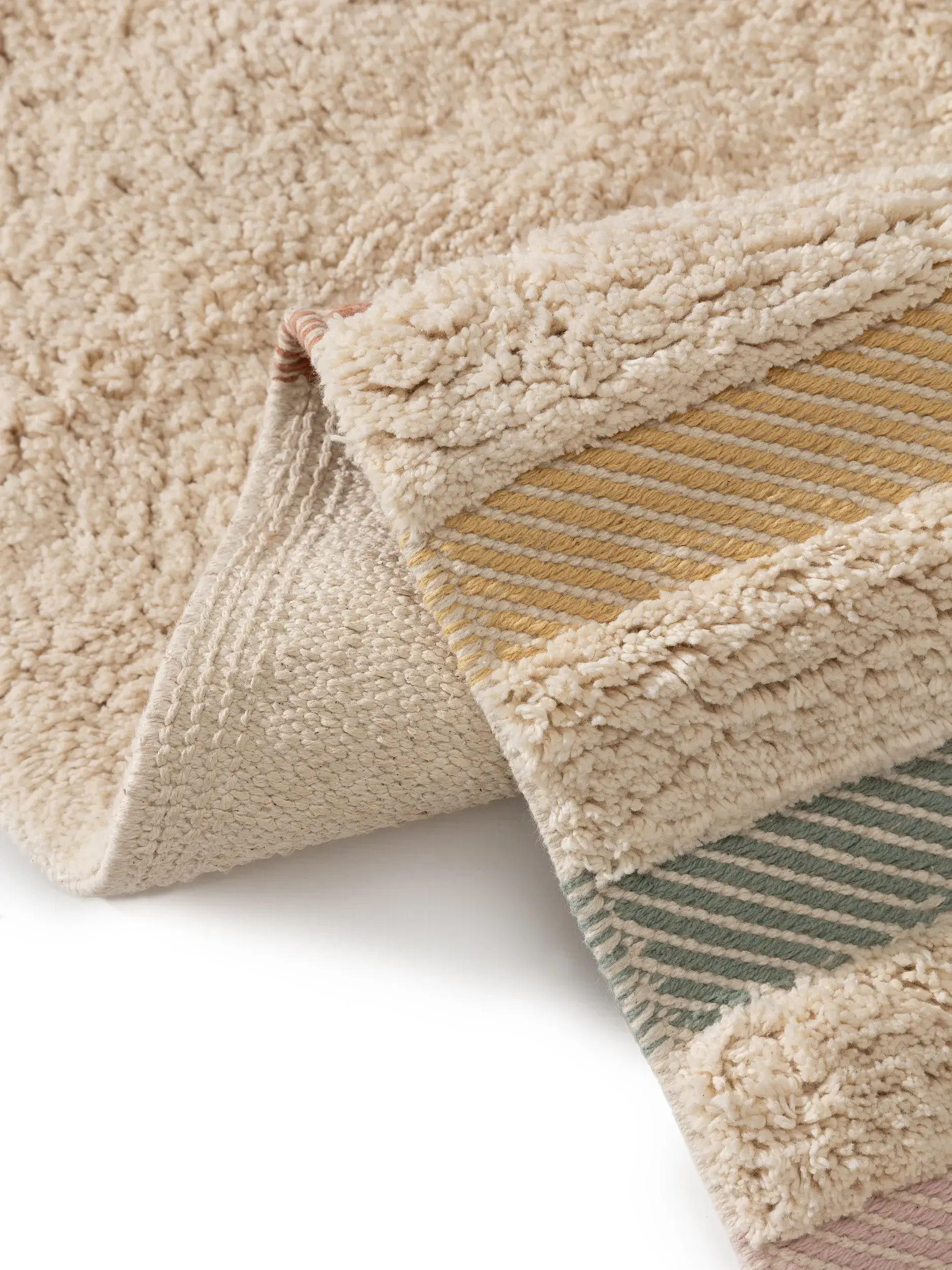 Teppich aus 100% Baumwolle in Multicolor mit 100% Baumwolle hohem Flor von Lytte