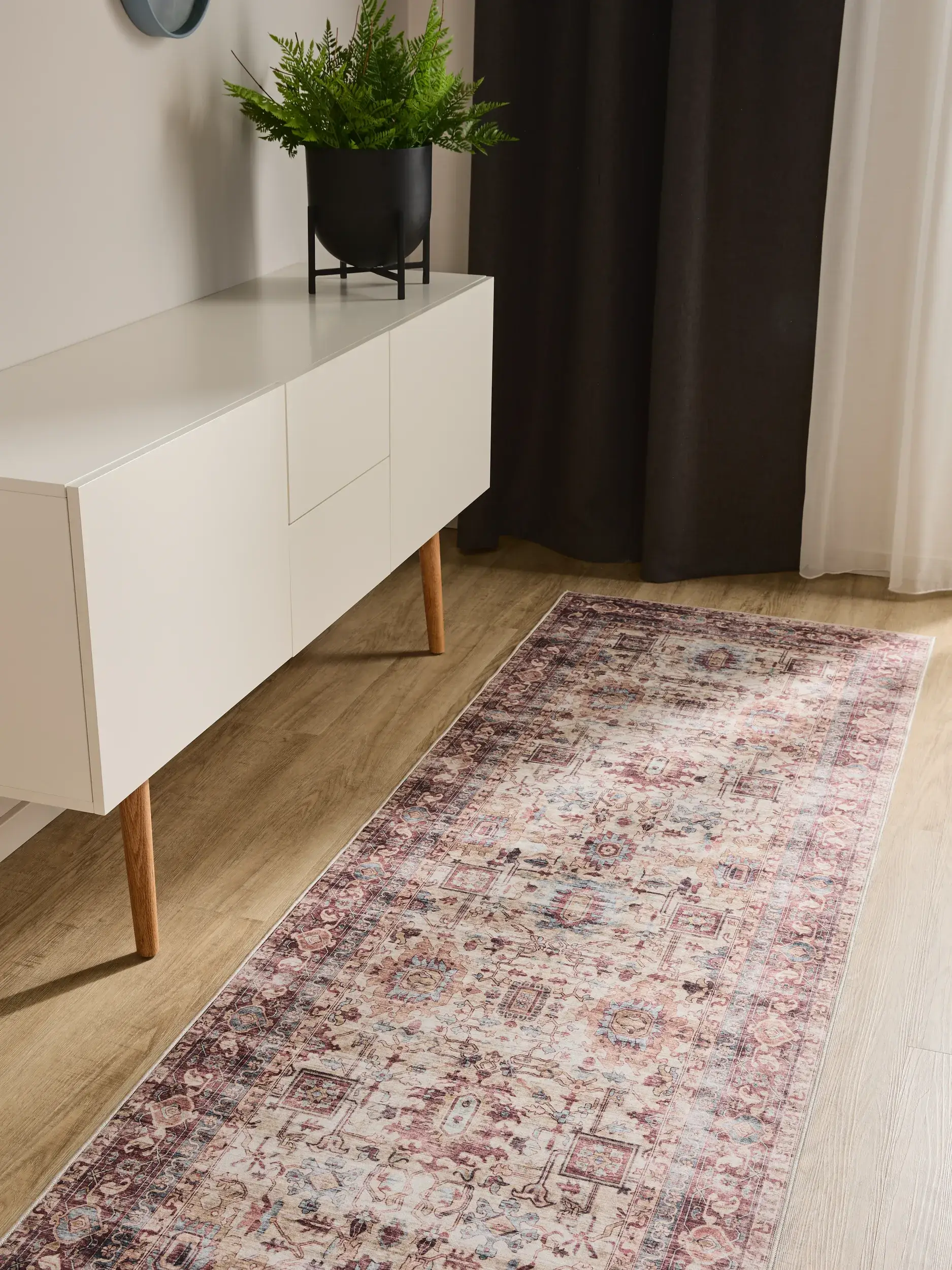 Rug made of 100% Polyester in Multicolour with a 100% Polyester high pile by benuta Basic