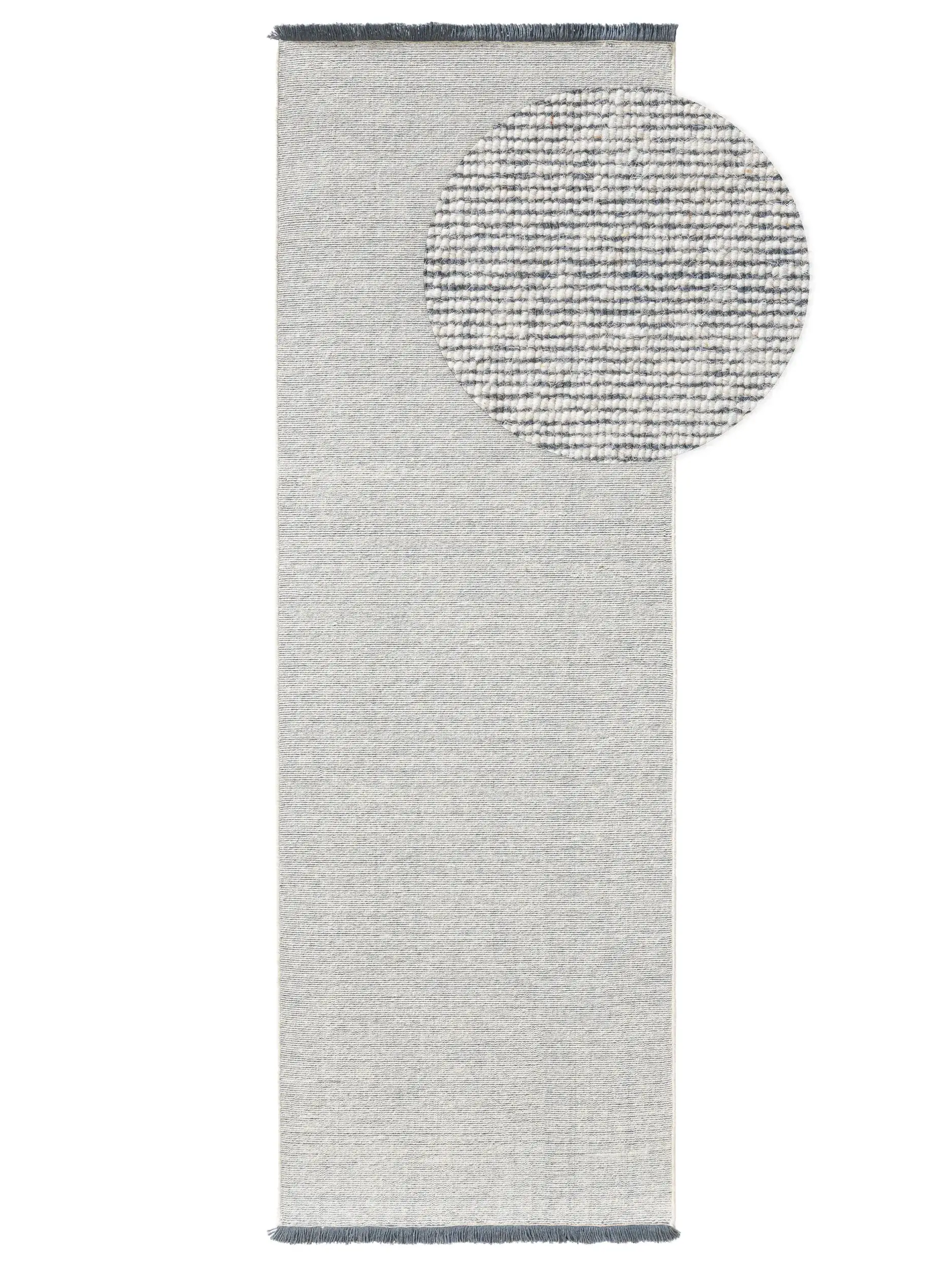 Teppich aus 70% Wolle, 30% Baumwolle in Blau mit 70% Wolle, 30% Baumwolle hohem Flor von benuta Nest
