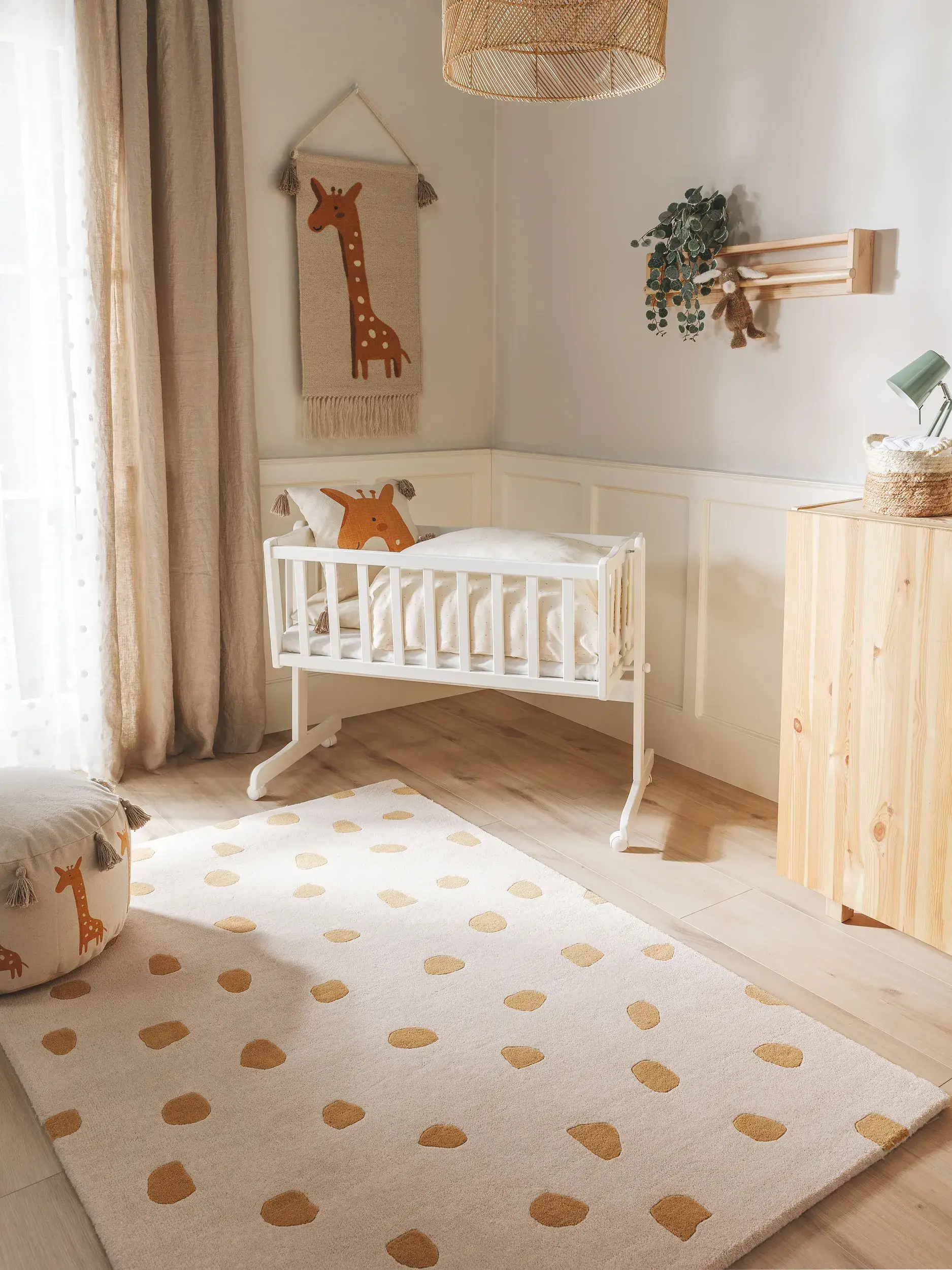 Teppich aus 100% Wolle in Gelb mit 100% Wolle hohem Flor von Lytte