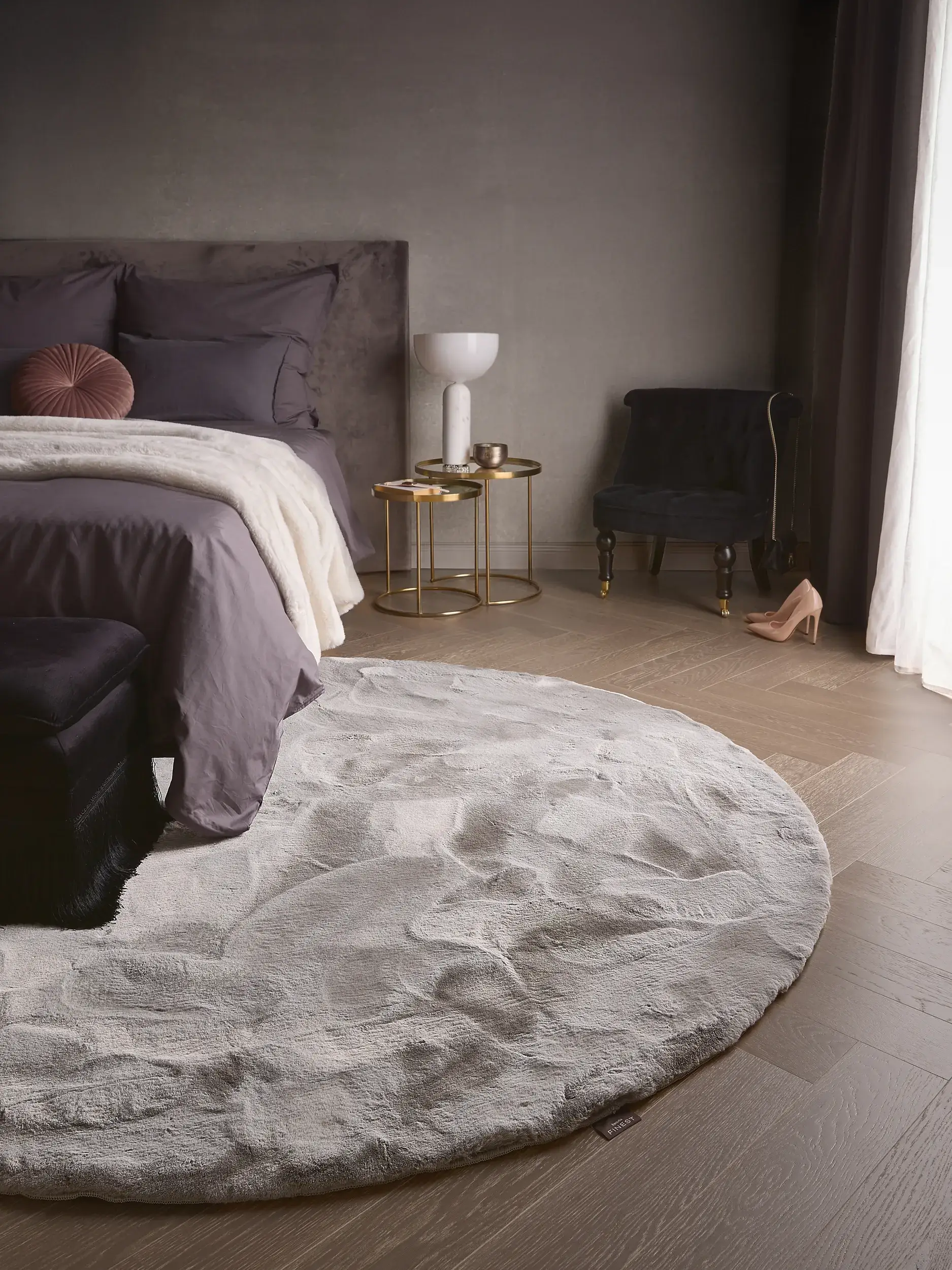 Tappeto Fine di 100% Poliestere in Grigio di benuta Finest