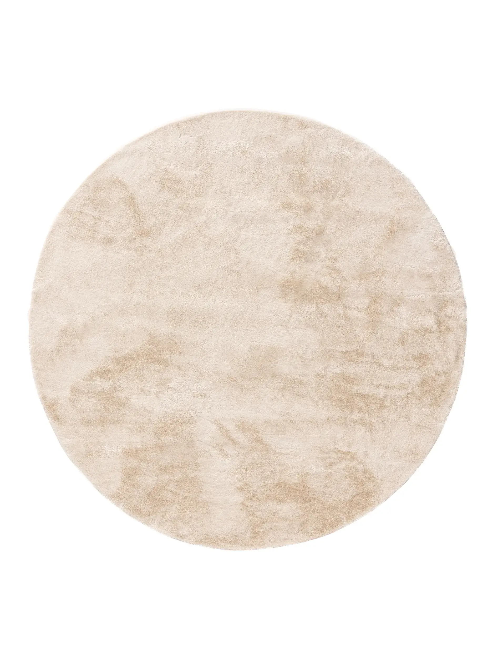 Rug made of 100% Polyester in Beige with a 100% Polyester high pile by benuta Basic
