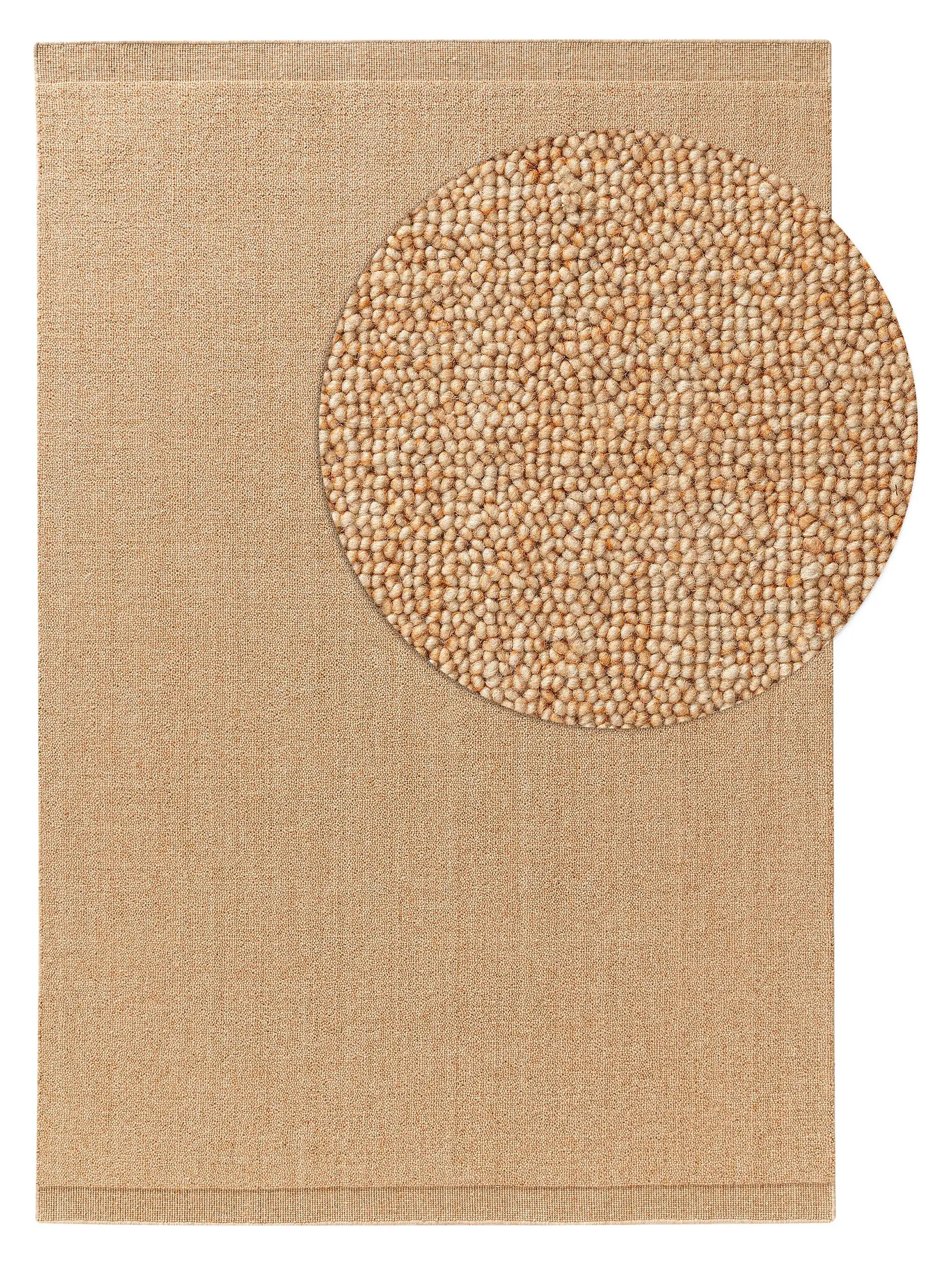 Tappeto di 80% Lana, 20% Cotone in Arancio con pelo alto 80% Lana, 20% Cotone da benuta pure