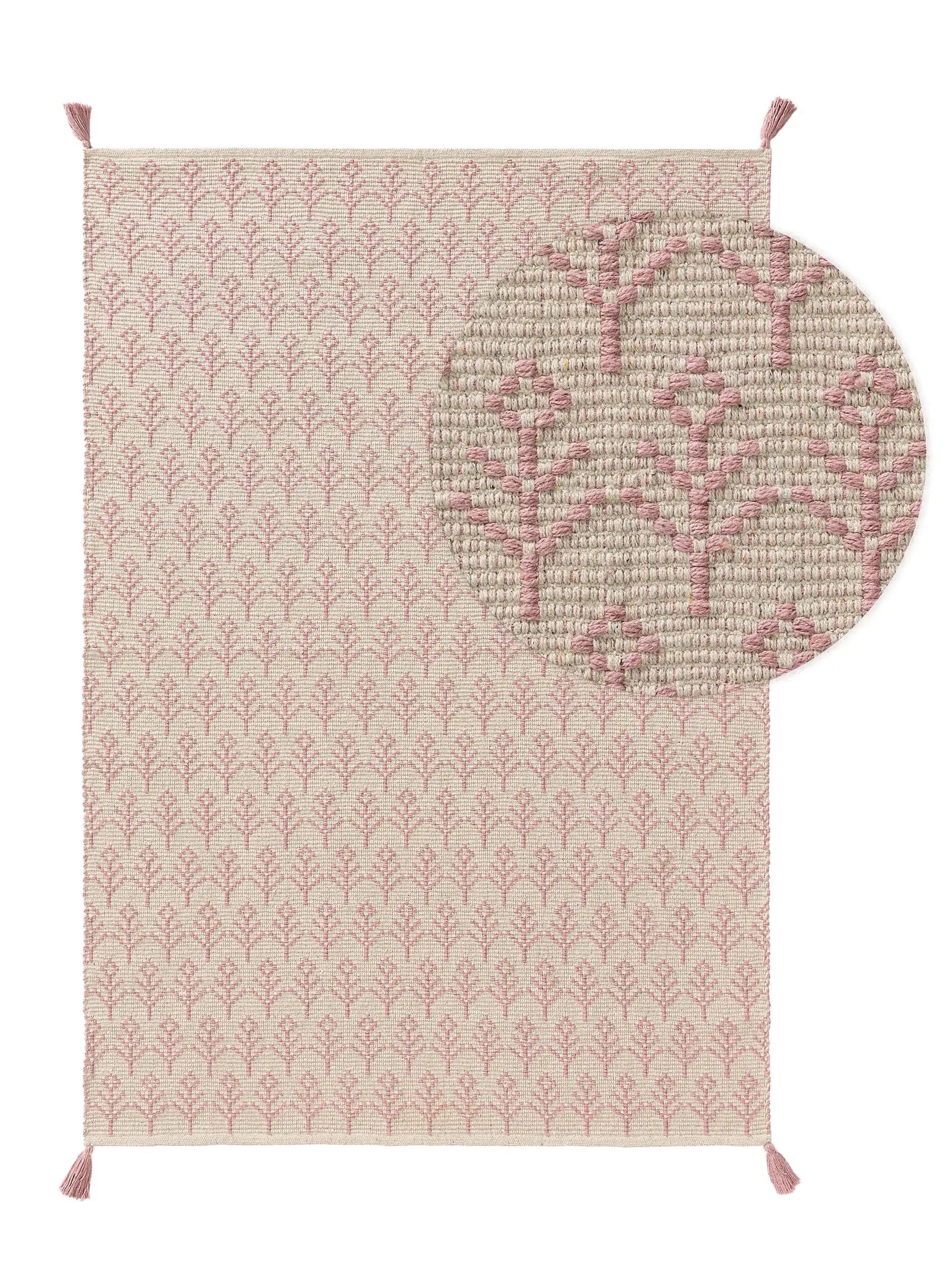 Matto 60% Baumwolle (recycelt), 40% Polyestera värissä Rosa 60% Baumwolle (recycelt), 40% Polyester korkealla nukalla merkiltä Lytte
