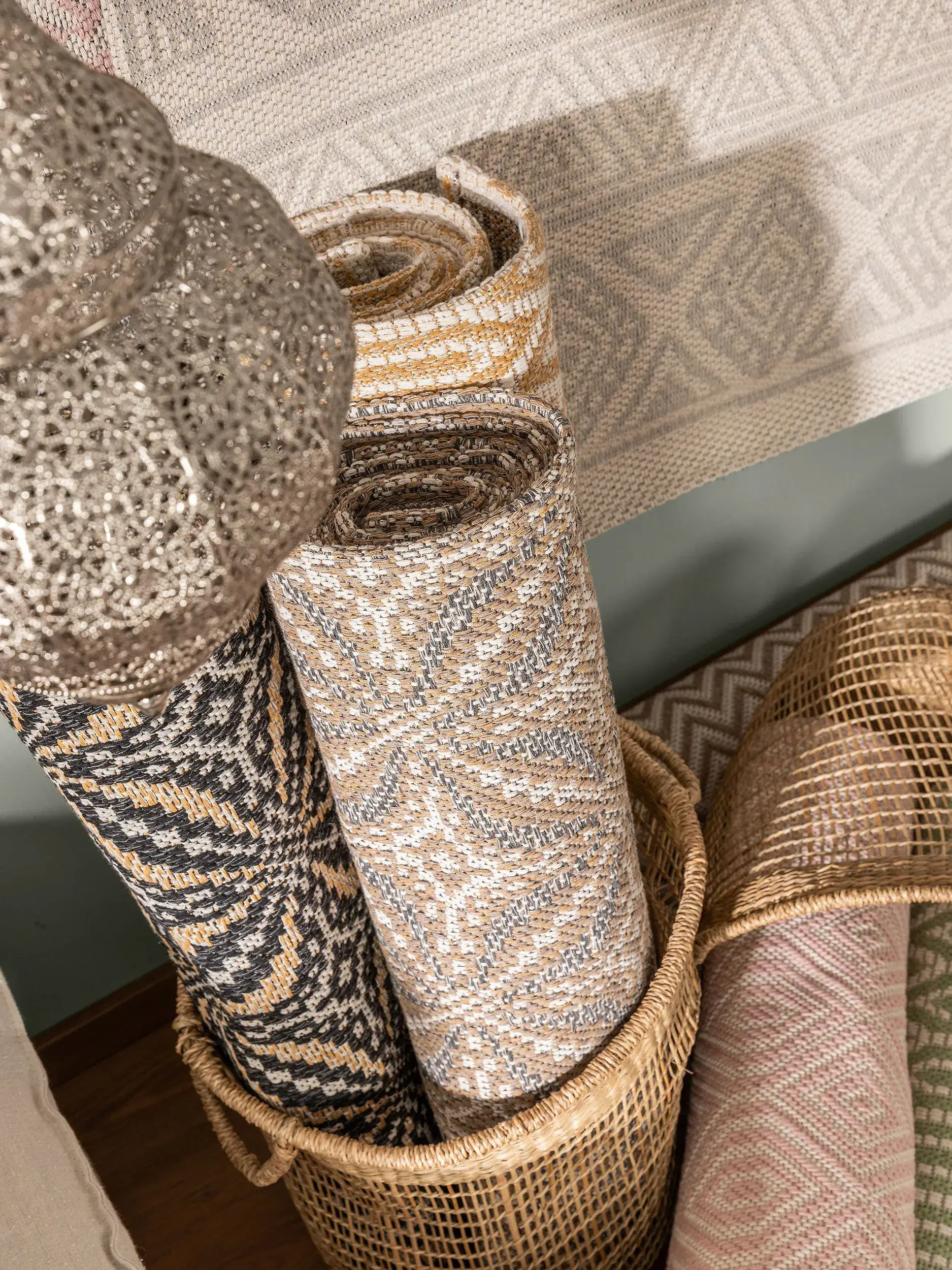 Teppich aus 100% Baumwolle in Beige mit 100% Baumwolle hohem Flor von benuta Nest