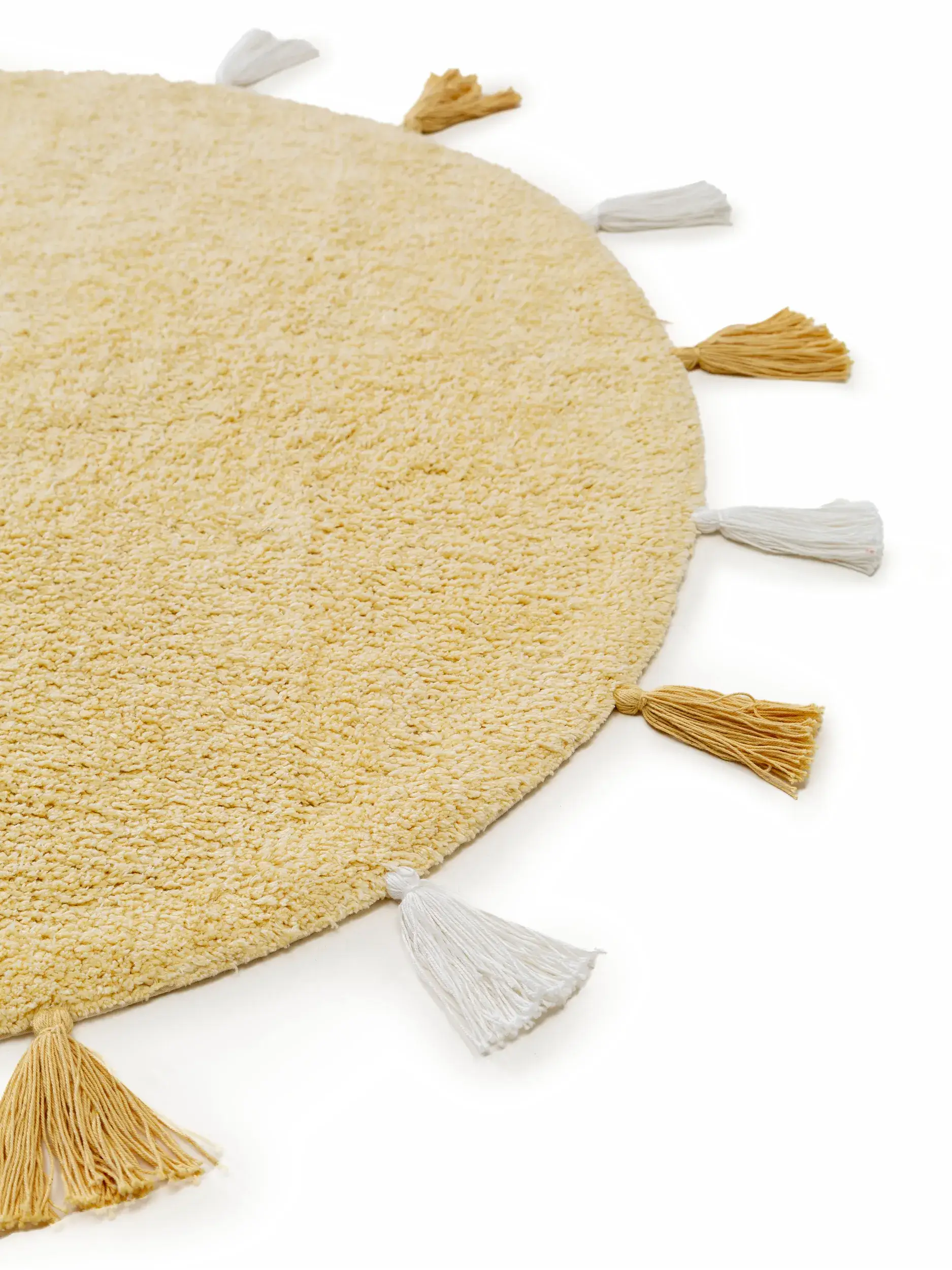 Tapis en 100% Coton en Jaune avec une pile de 100% Coton de hauteur de Lytte