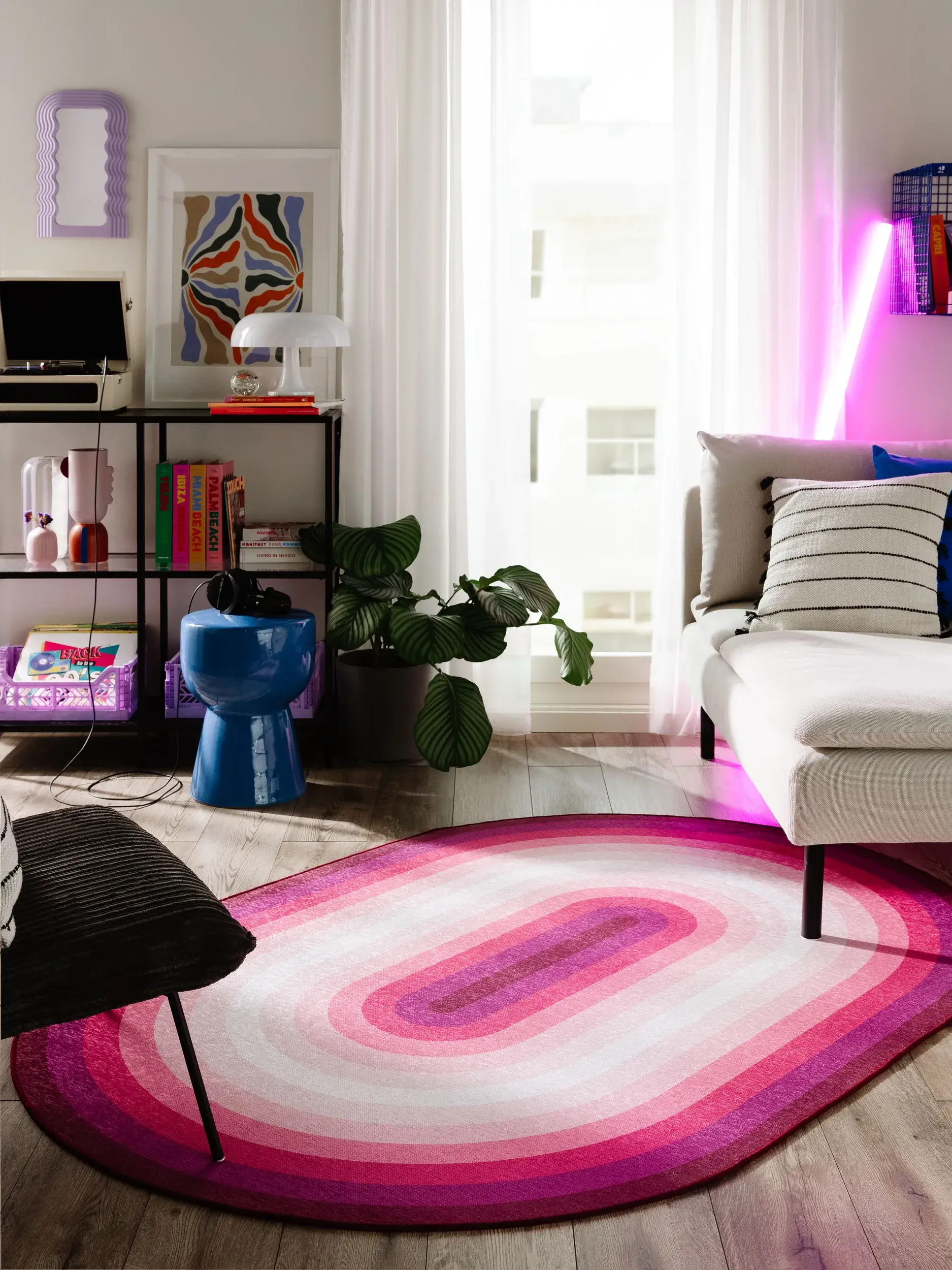 Matto 100% Polyestera värissä Rosa 100% Polyester korkealla nukalla merkiltä benuta Pop