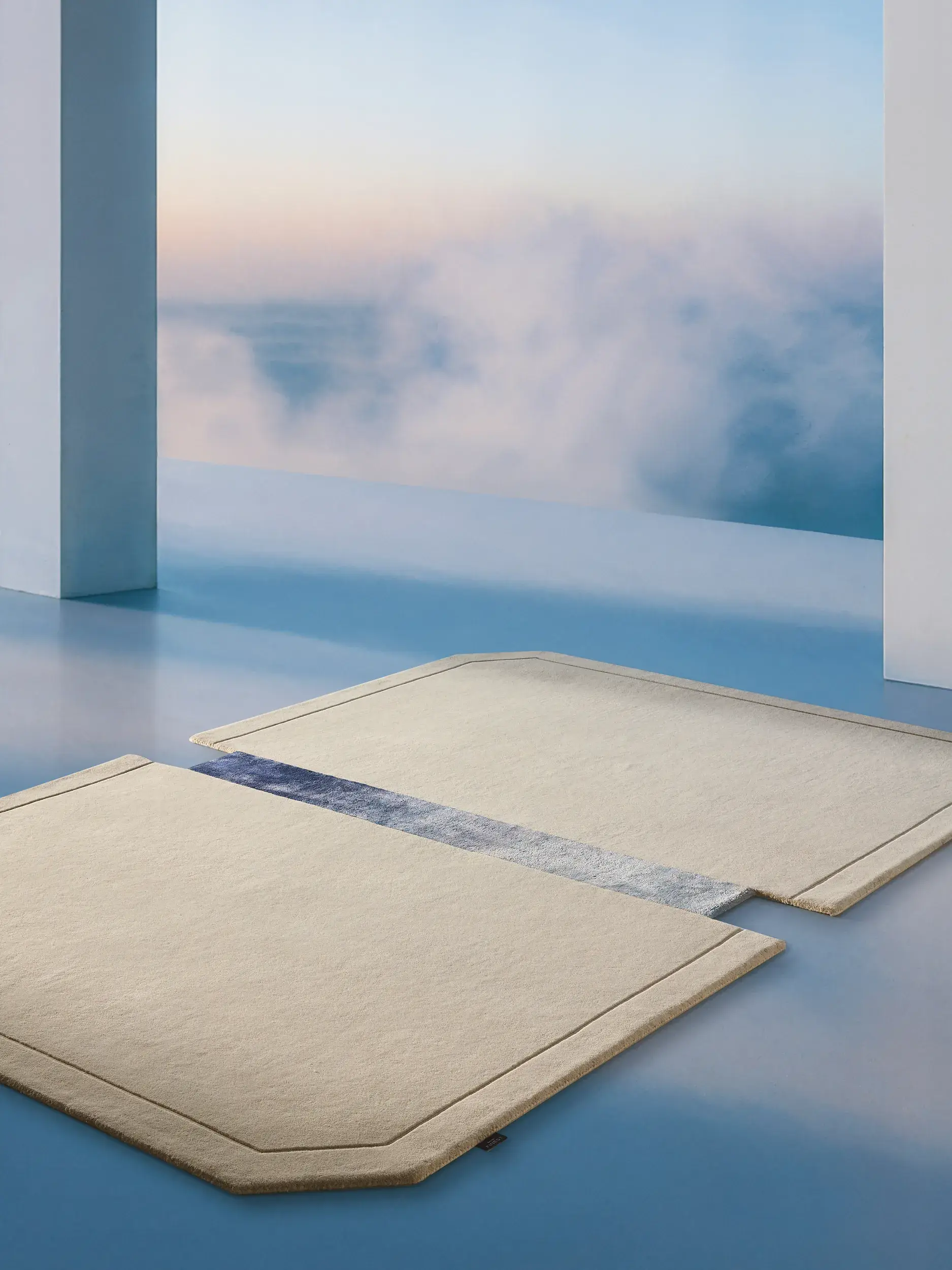 Rug Kinga made of 90% Wool, 10% Lyocell (Tencel™) in Beige by benuta Finest