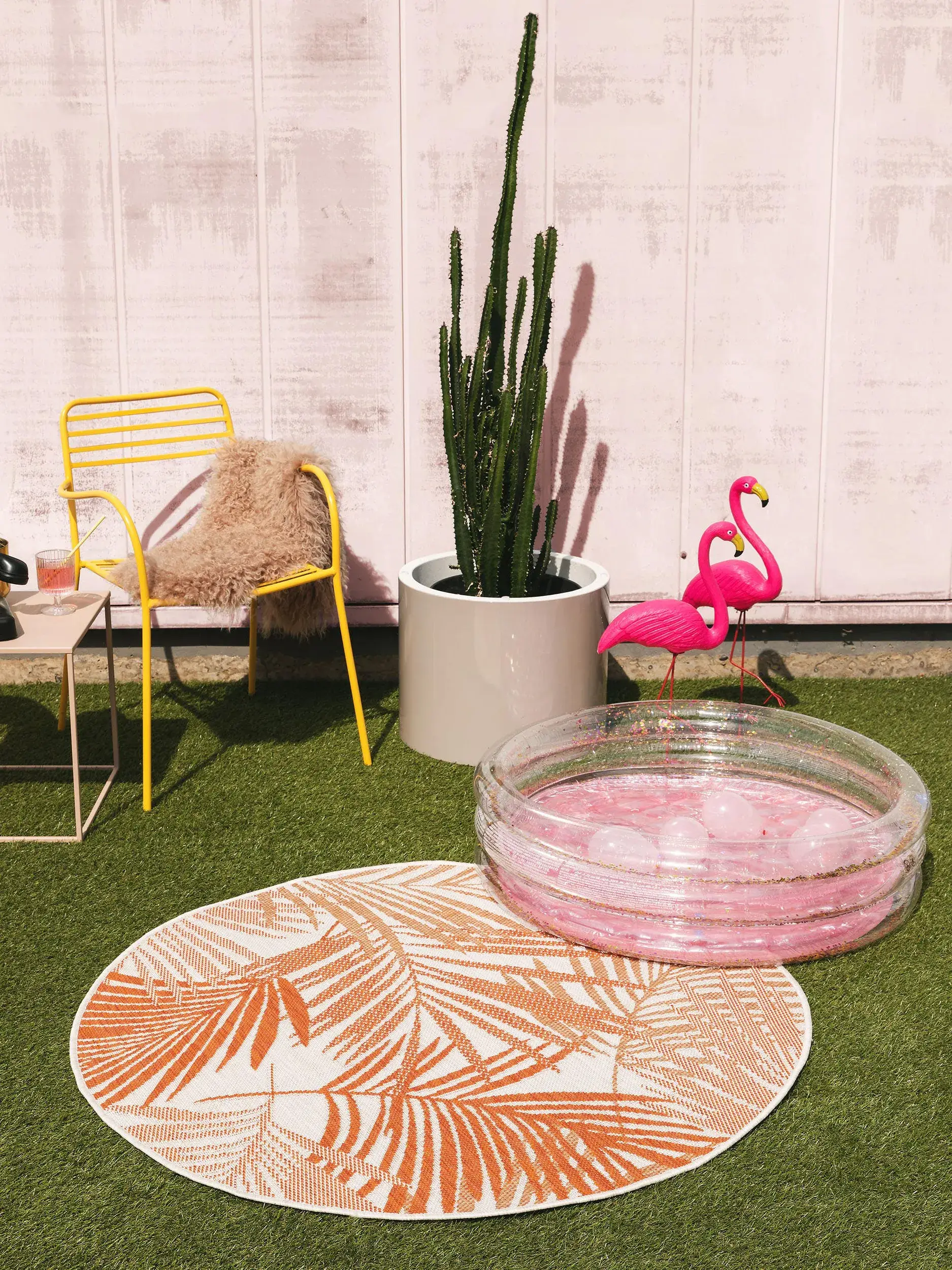 Tapis en 100% Polypropylène en Orange avec une pile de 100% Polypropylène de hauteur de benuta nest