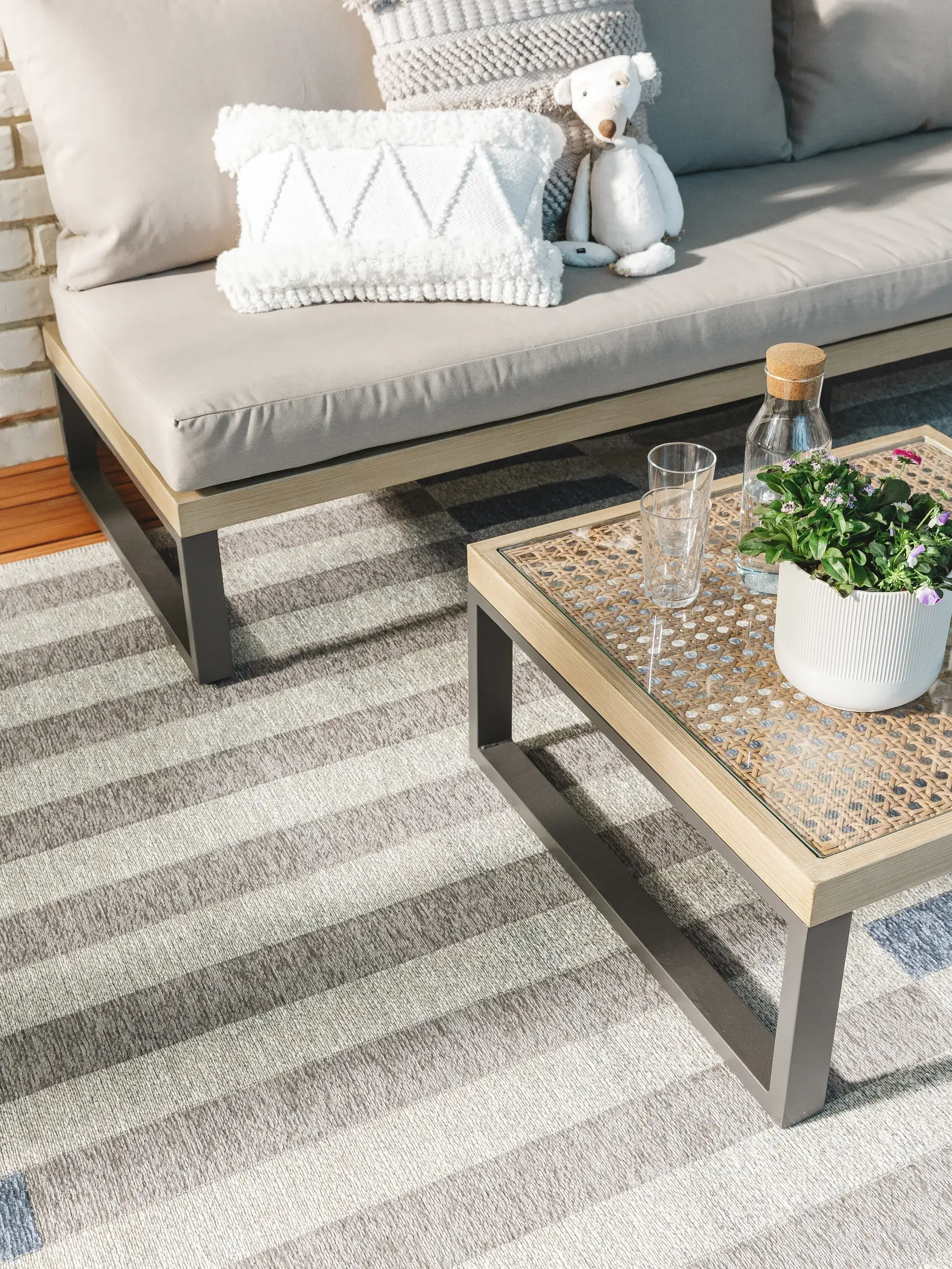 Teppich aus 100% Polyester (recyceltes PET) in Multicolor mit 100% Polyester (recyceltes PET) hohem Flor von benuta Nest