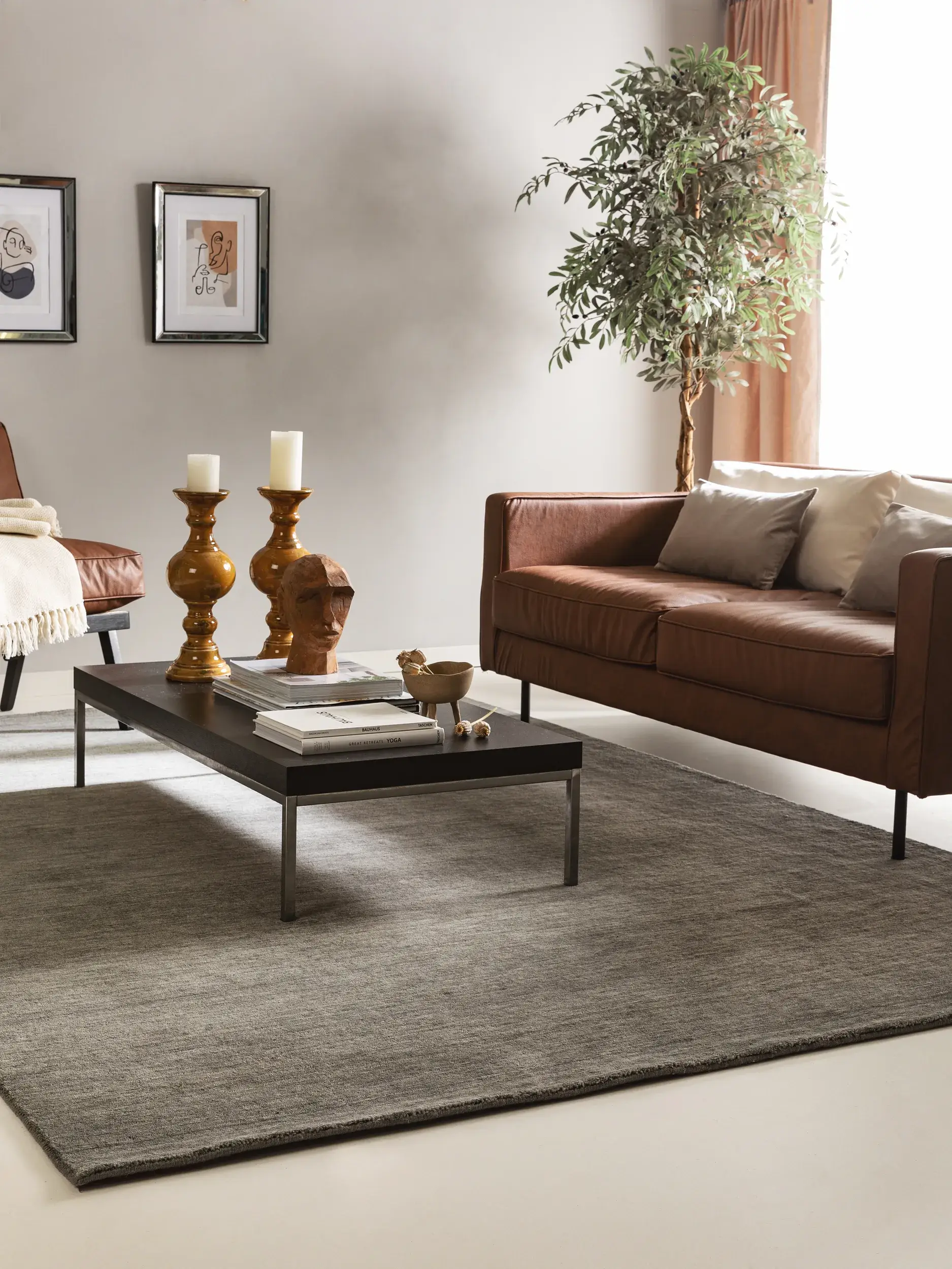 Rug made of 100% Wolle in Grau with a 100% Wolle high pile by benuta Nest