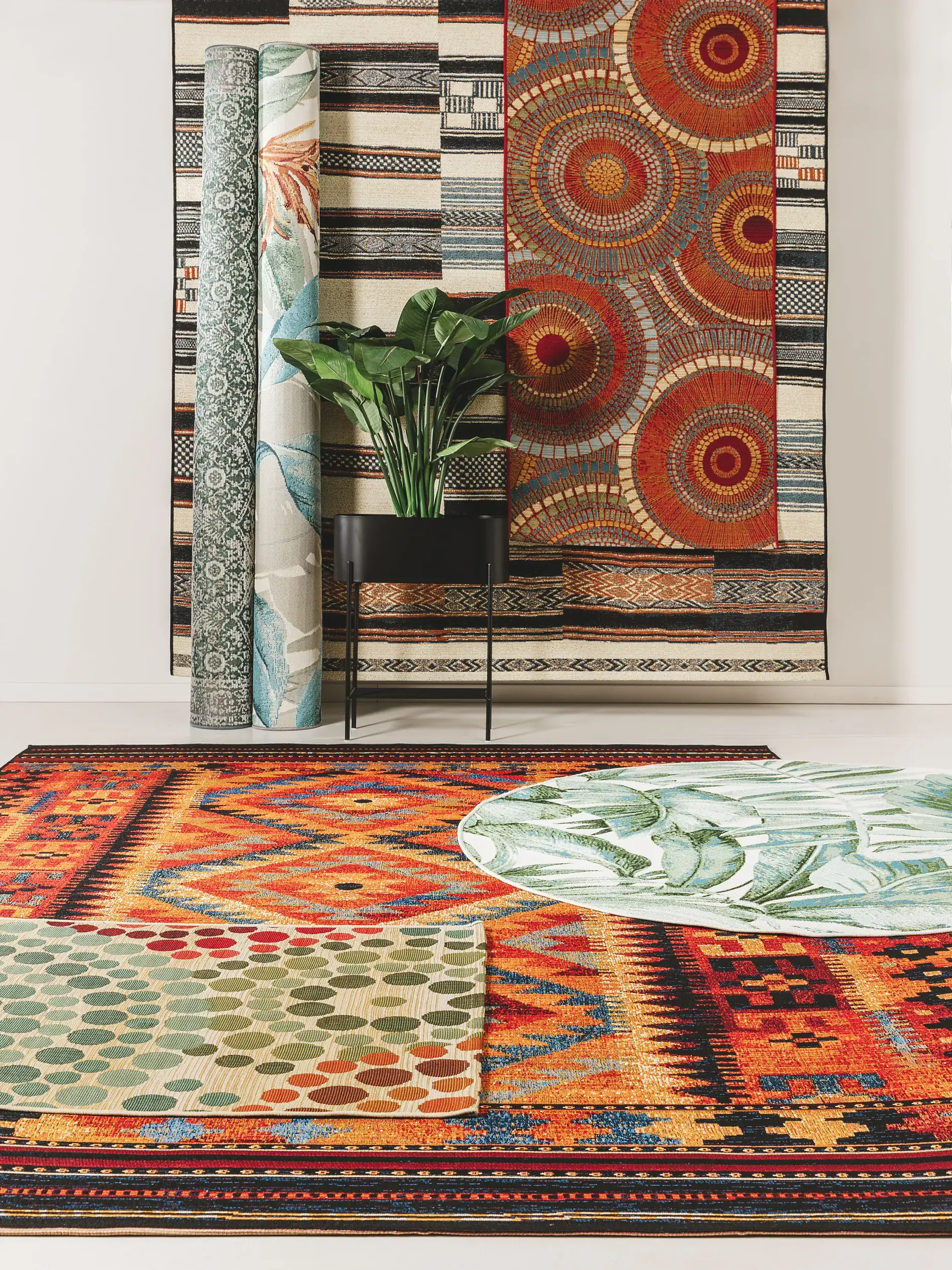 Tapis en 76% Polypropylène, 23% Polyester, 1% Latex en Multicouleur avec une pile de 76% Polypropylène, 23% Polyester, 1% Latex de hauteur de benuta nest