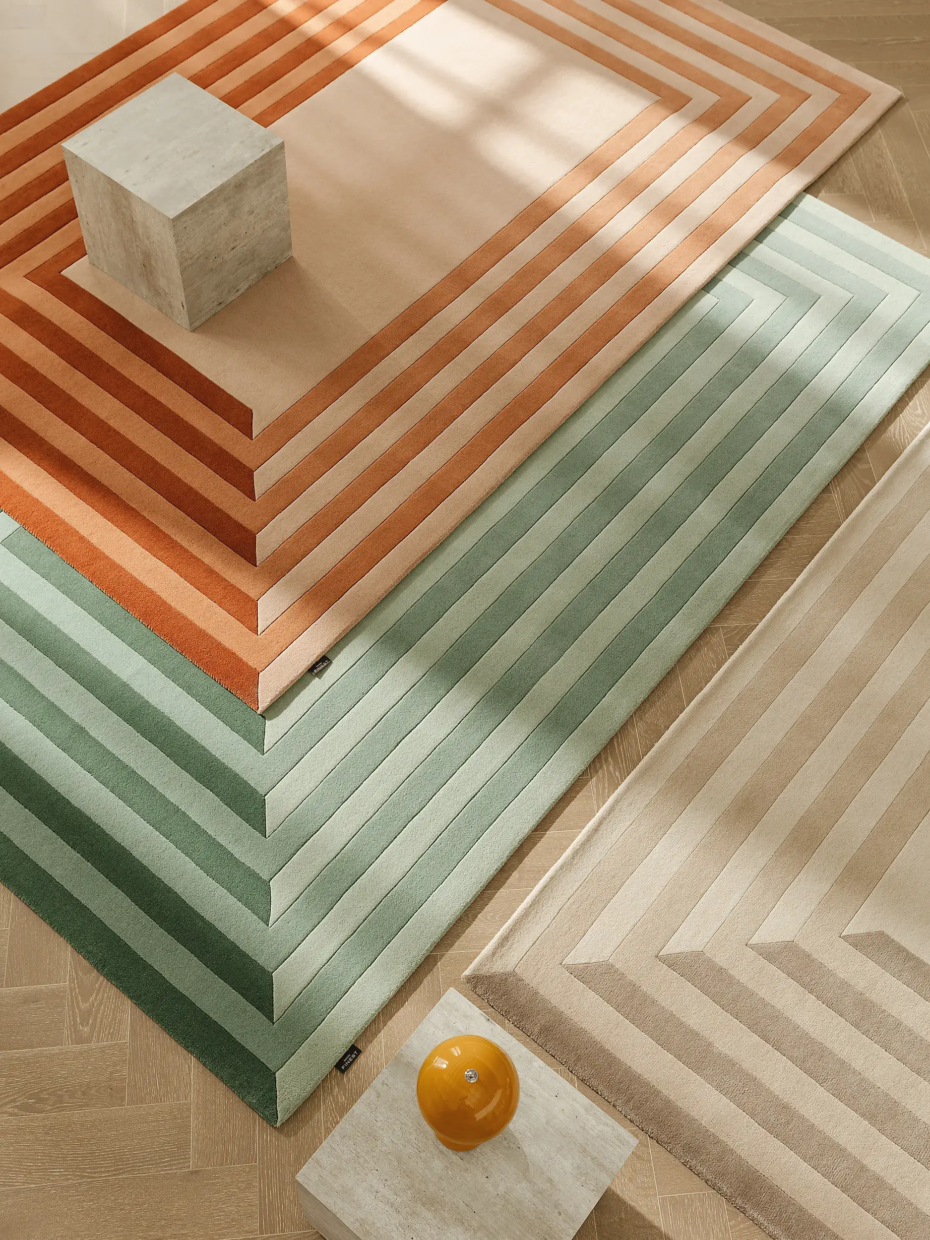 Tapis en 100% Laine en Vert avec une pile de 100% Laine de hauteur de benuta Finest
