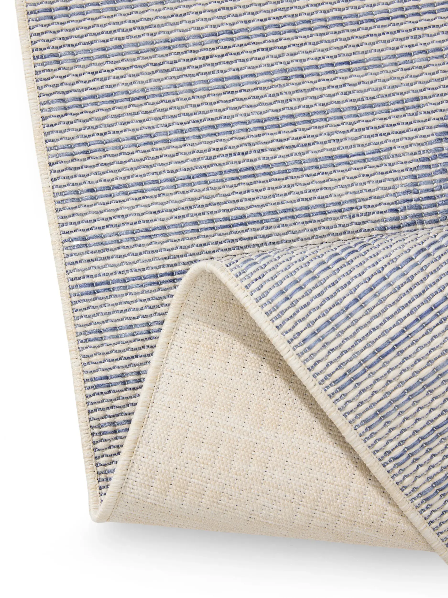 Teppich aus 100% Polypropylen in Blau mit 100% Polypropylen hohem Flor von benuta Nest