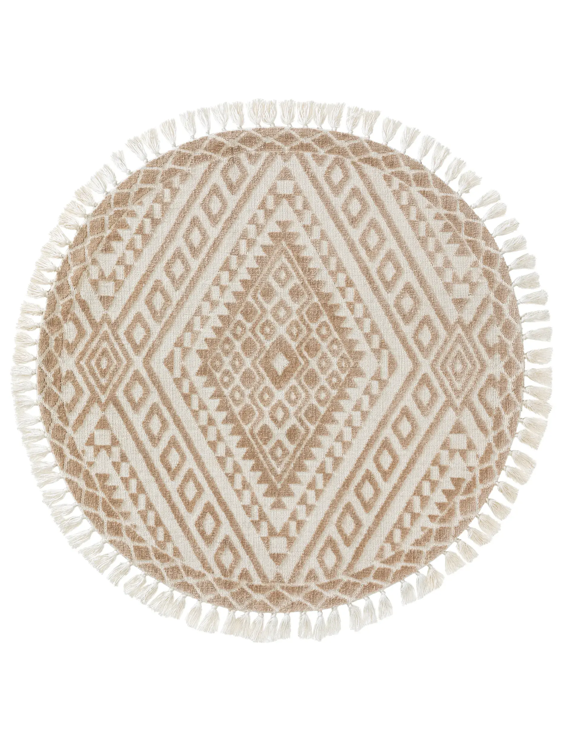 Teppich aus 100% Polyester (Microfiber) in Beige mit 100% Polyester (Microfiber) hohem Flor von benuta Nest