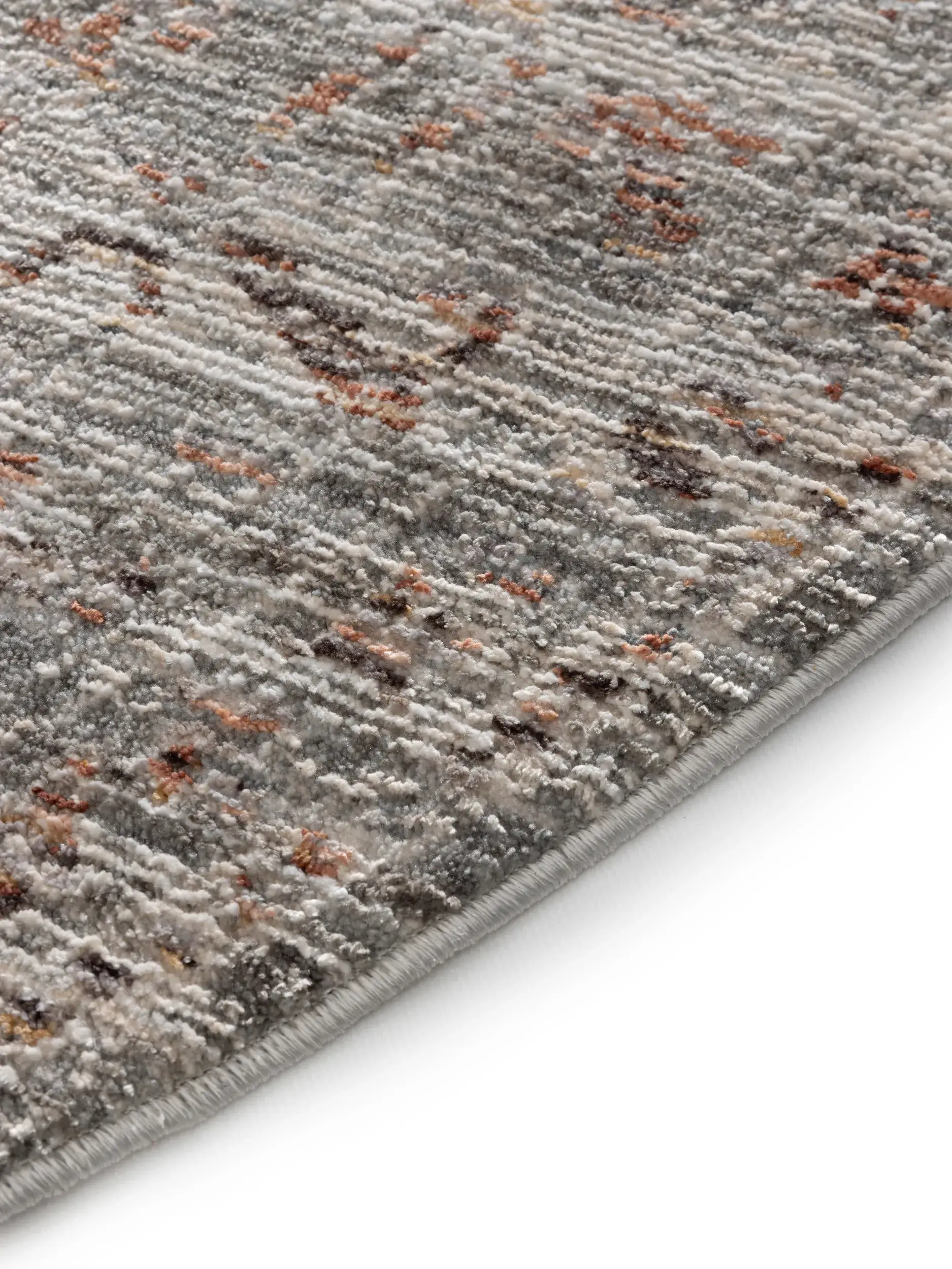 Teppich aus 100% Polyester in Grau mit 100% Polyester hohem Flor von benuta Nest