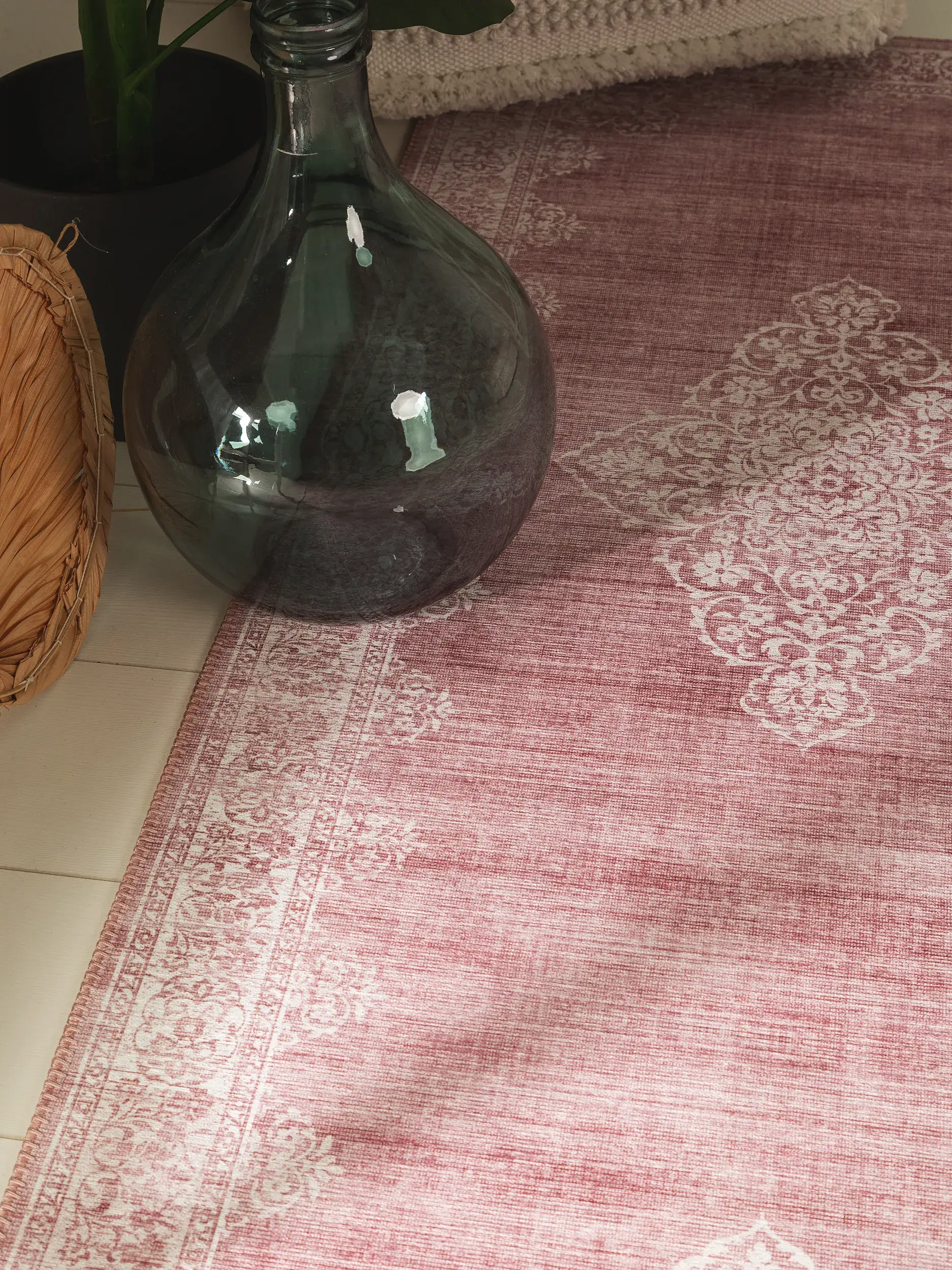 Teppich aus 100% Polyester in Rosa mit 100% Polyester hohem Flor von benuta Pop