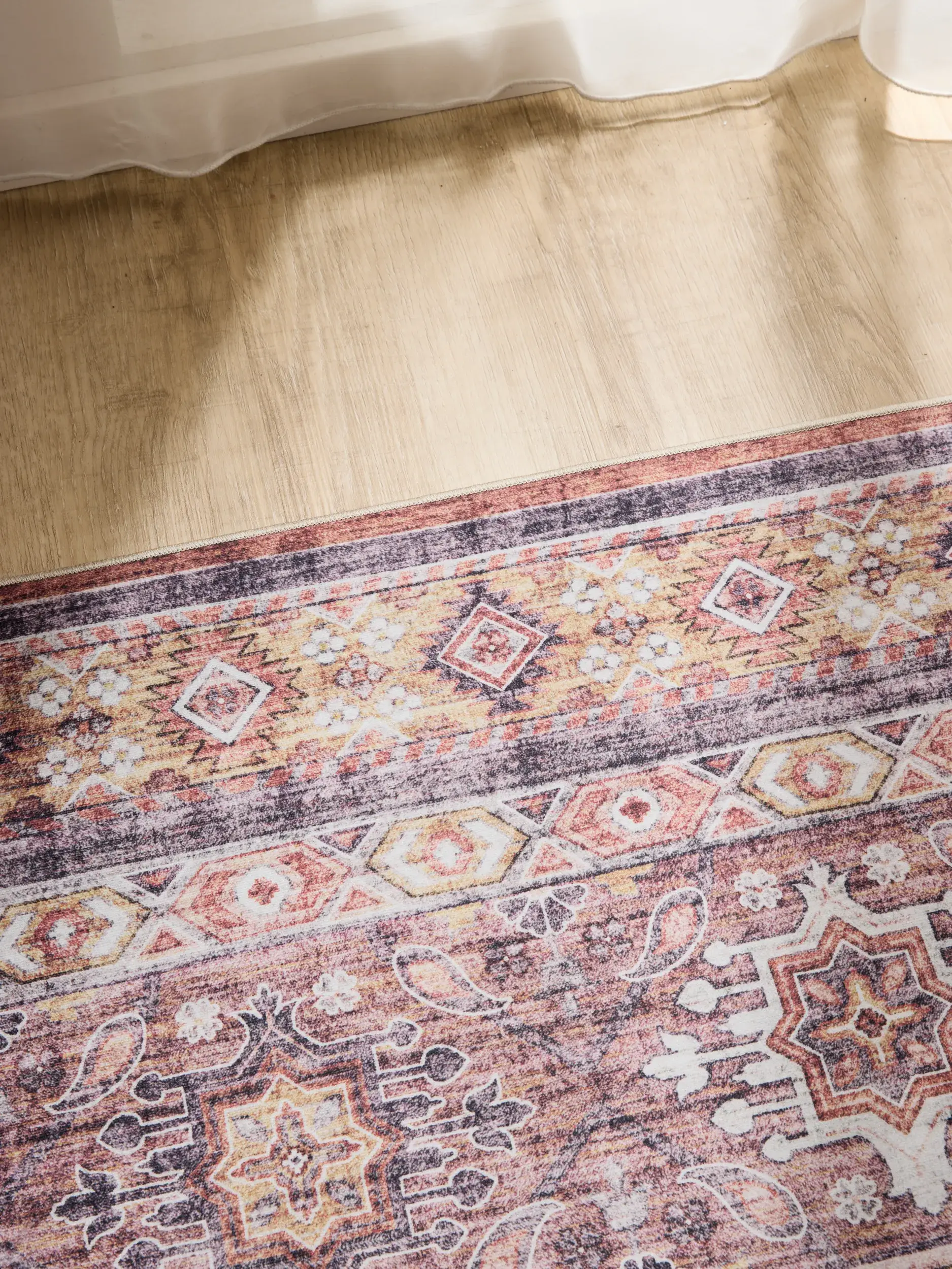 Rug made of 100% Polyester in Multicolour with a 100% Polyester high pile by benuta Basic