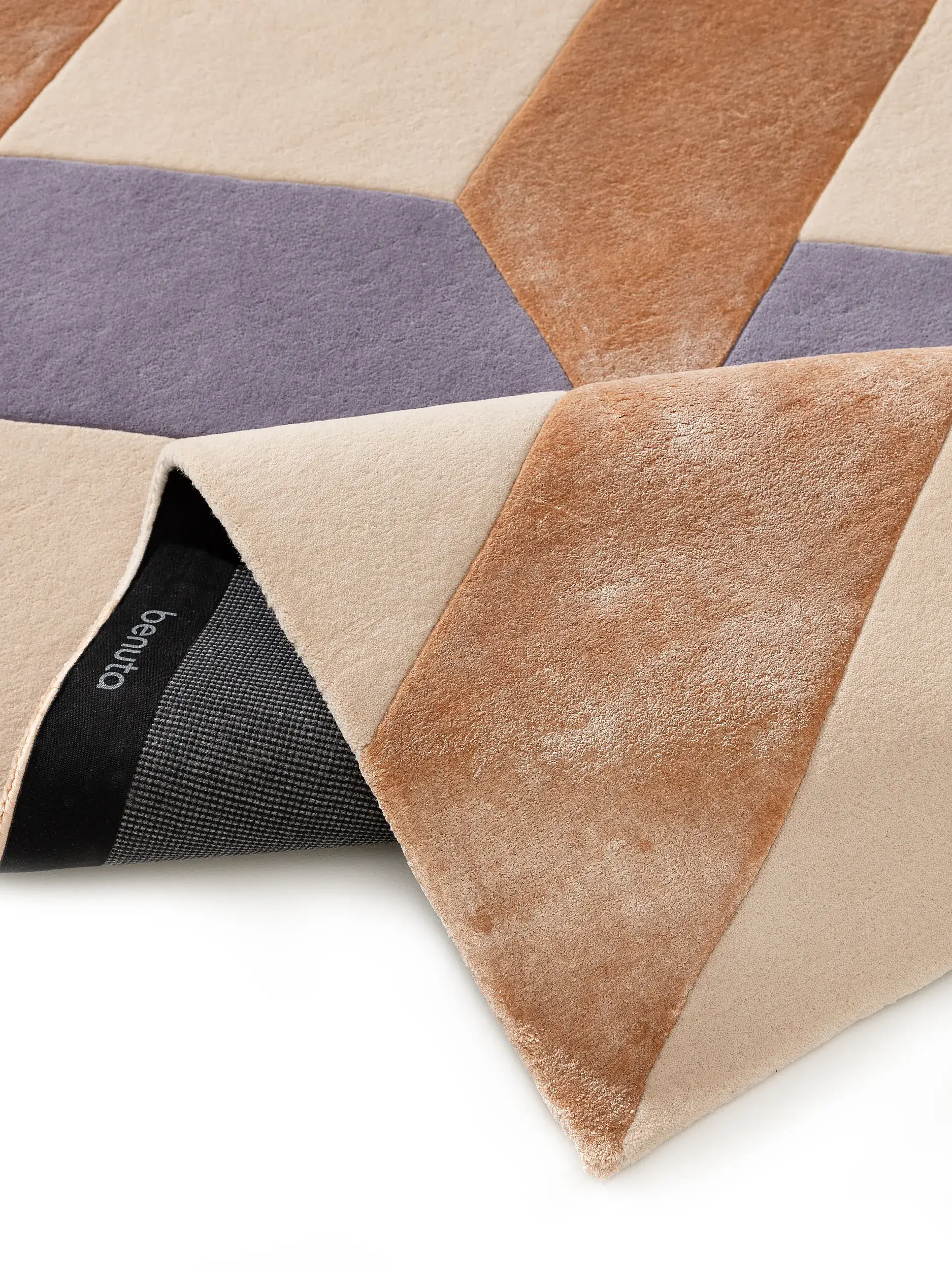 Teppich aus 70% Wolle, 30% Lyocell (Tencel™) in Multicolor mit 70% Wolle, 30% Lyocell (Tencel™) hohem Flor von benuta Finest