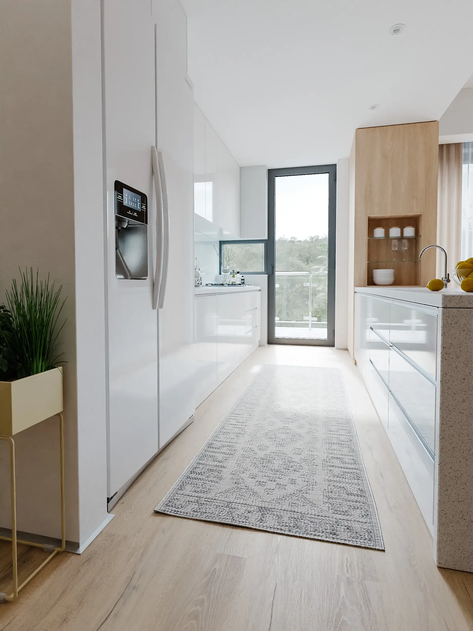 Rug made of 100% Polypropylen in Grey with a 100% Polypropylen high pile by benuta Nest