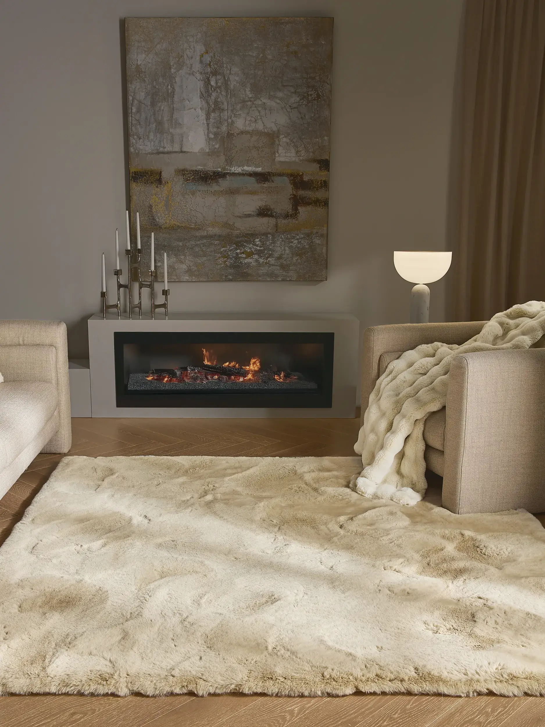 Teppich Lux aus 100% Polyester in Beige von benuta Finest