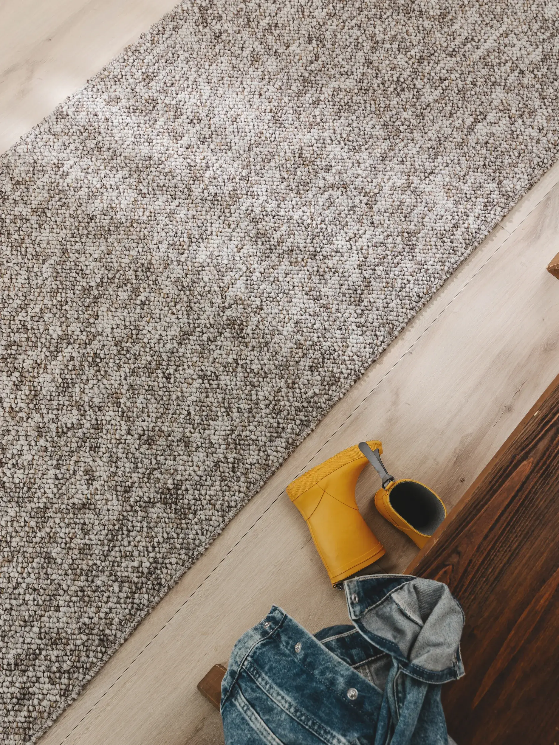 Teppich aus 100% Polypropylen in Taupe mit 100% Polypropylen hohem Flor von benuta Nest