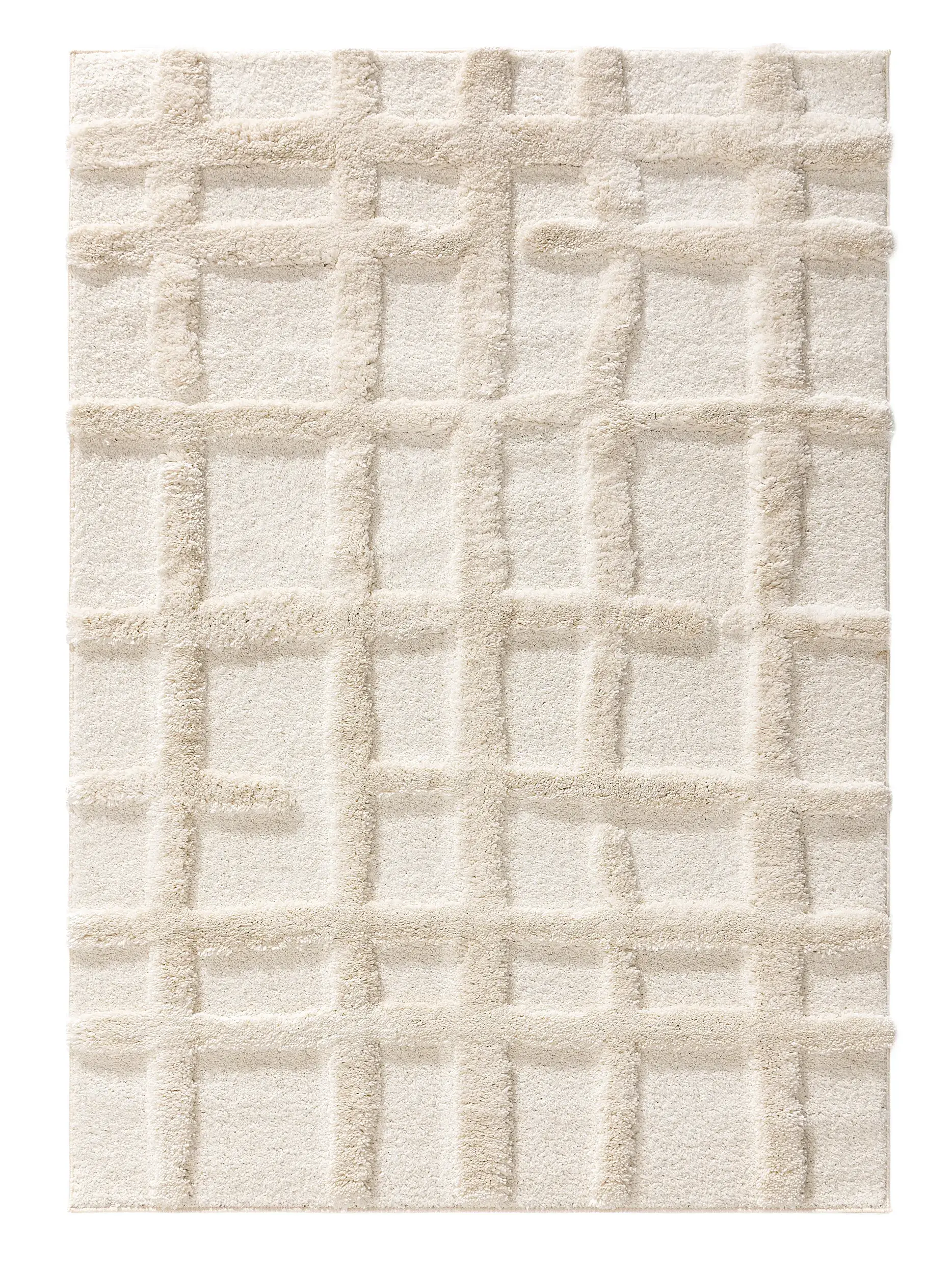 Teppich aus 80% Polypropylen, 20% Polyester in Beige mit 80% Polypropylen, 20% Polyester hohem Flor von benuta Pop