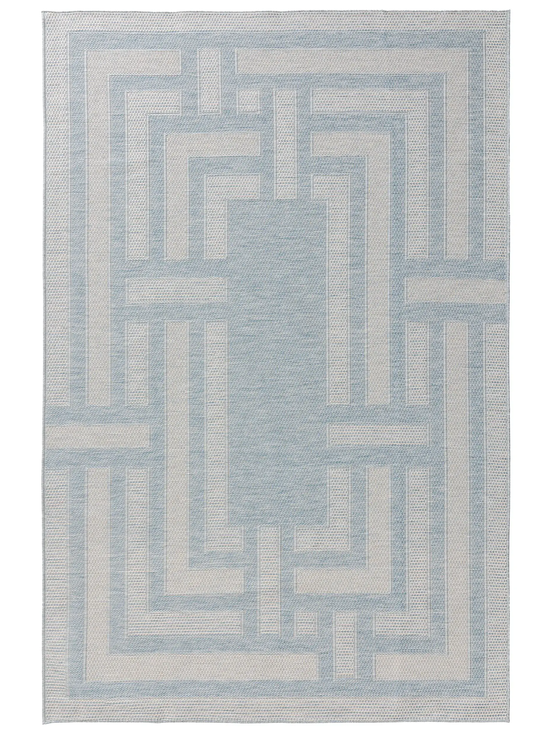 Rug made of 100% Polypropylen in Blue with a 100% Polypropylen high pile by benuta Nest