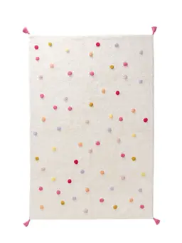 Waschbarer Kinderteppich Fiete Multicolor/Pink