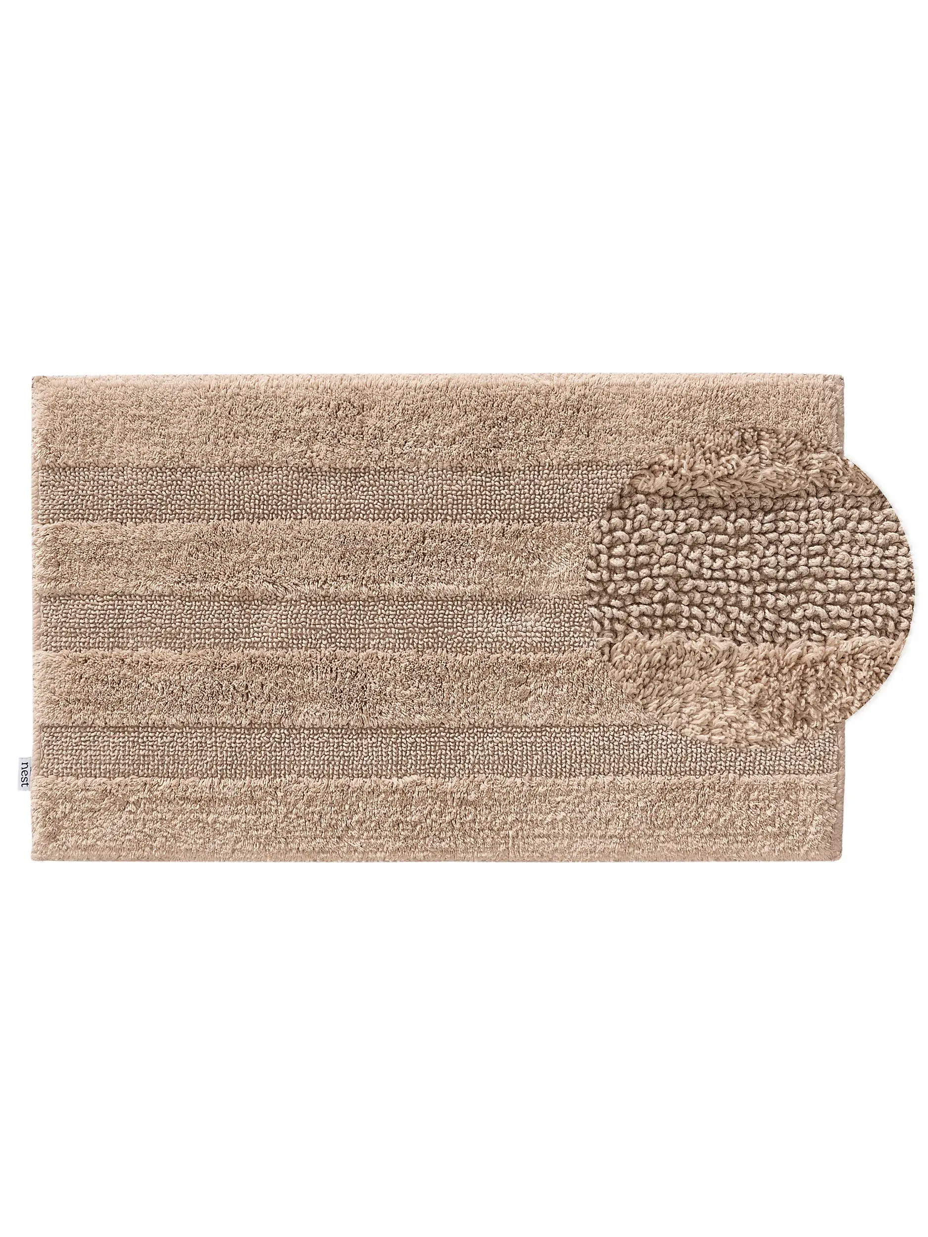 Badematte Ilka Beige Einfarbig-suunnittelussa, valmistettu 100% Baumwolleista, benuta Nestin toimesta