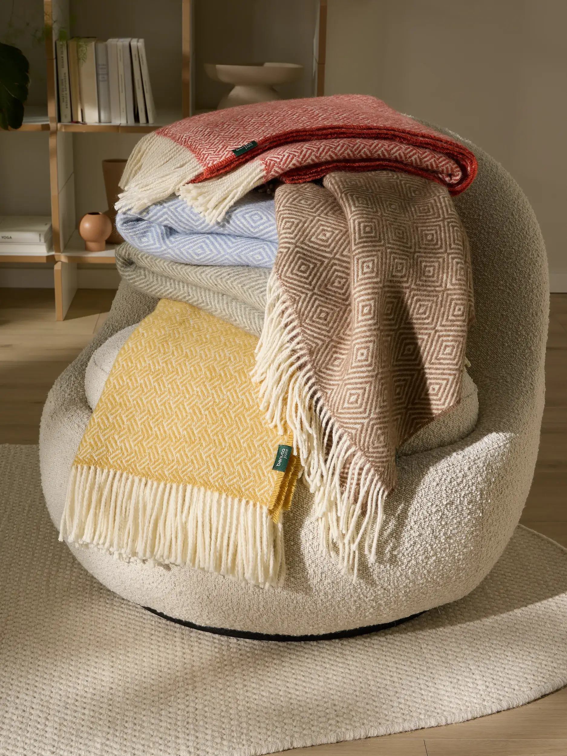 Ullteppe Bianca Beige fra benuta pure