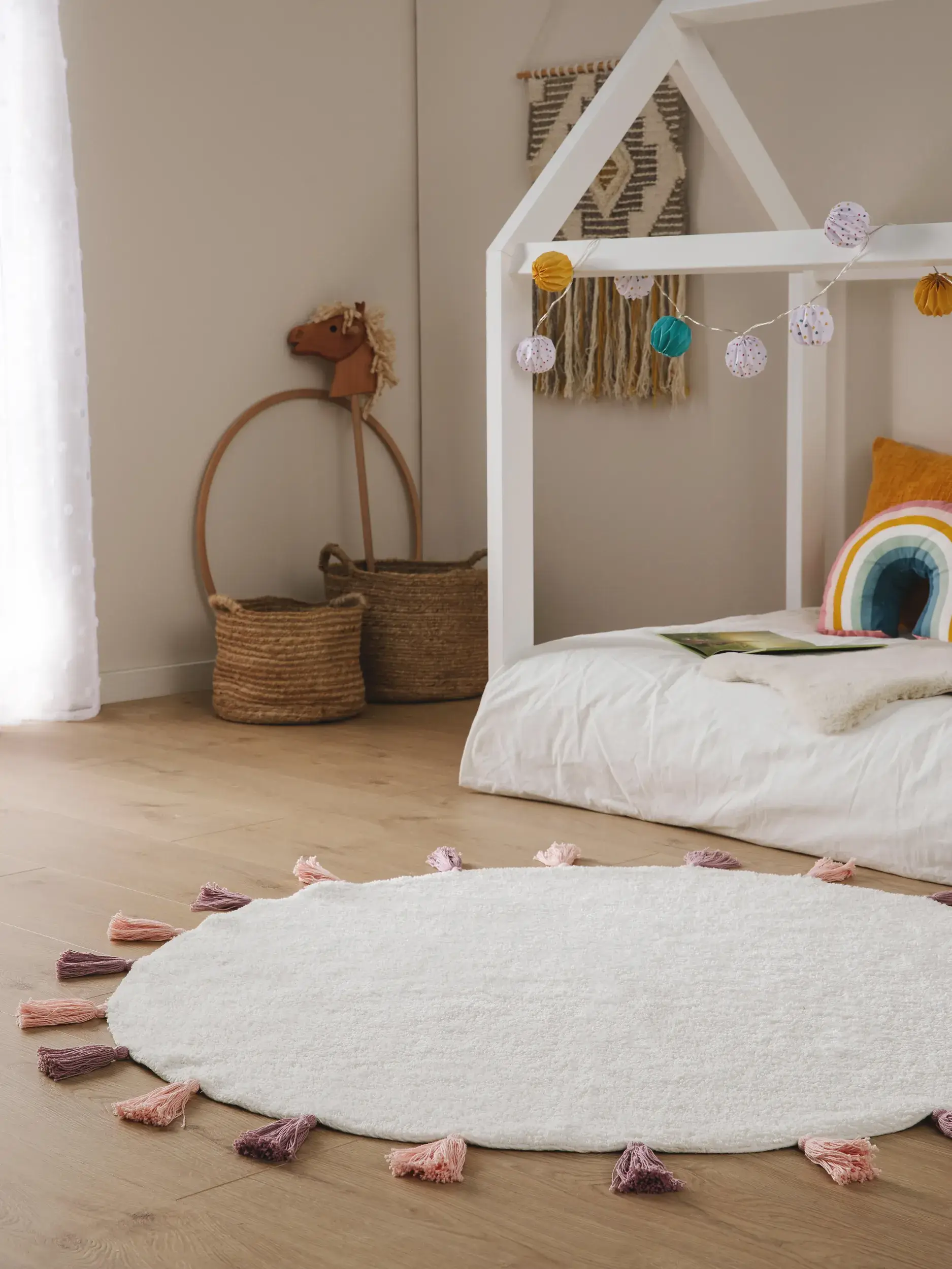 Rug made of 100% Baumwolle in Weiß with a 100% Baumwolle high pile by Lytte